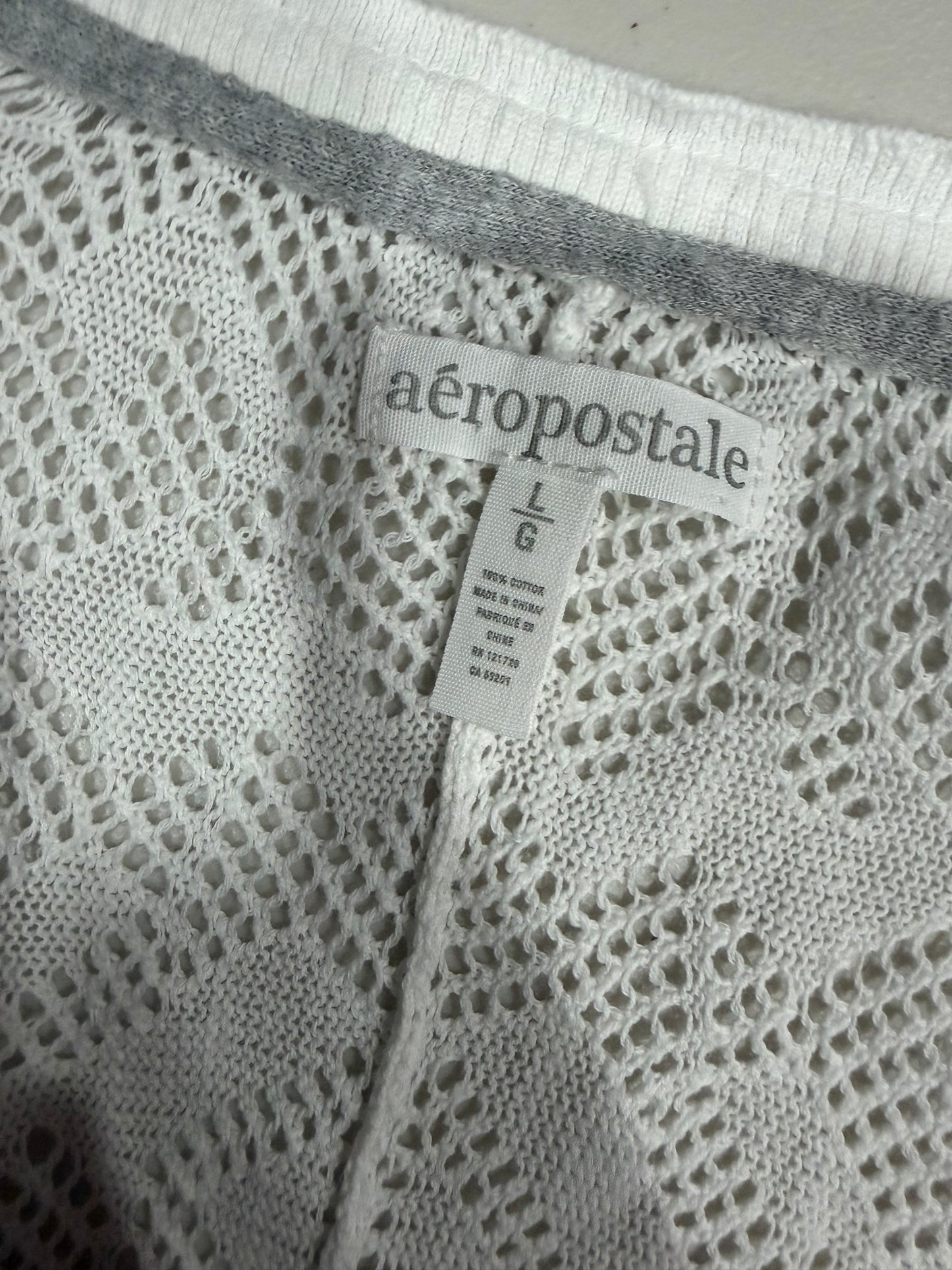 (L) 2000s aeropostale white buttoned cardigan