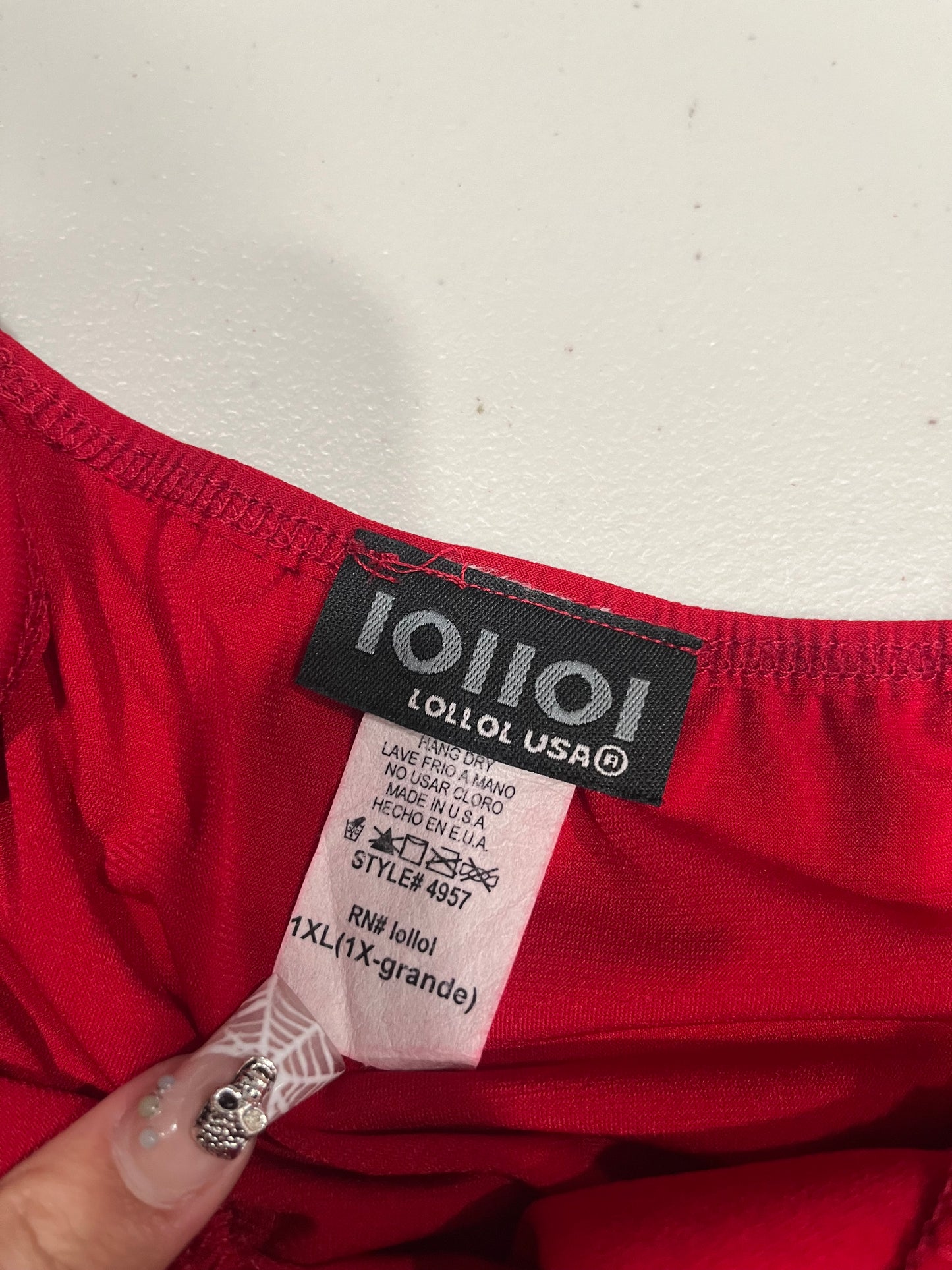 (1XL) Y2K Red Asymmetrical Club Top