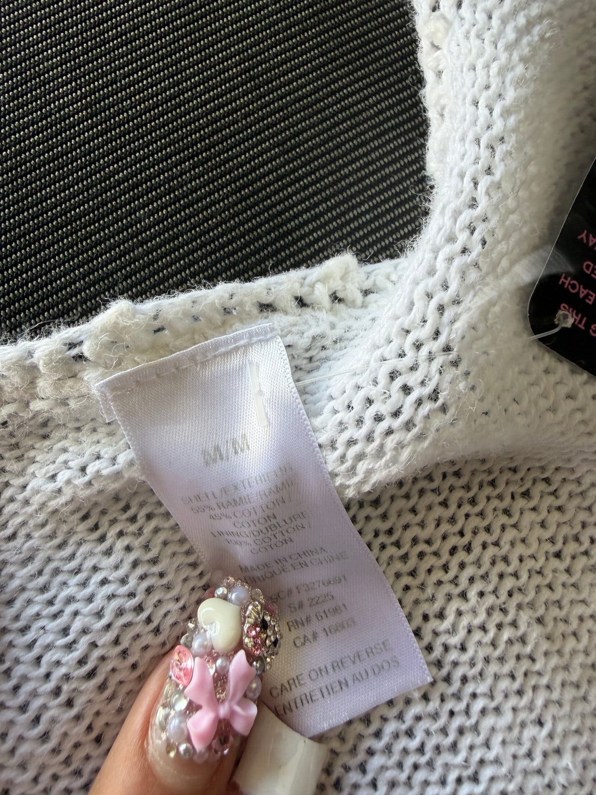 (M) vintage White crochet top