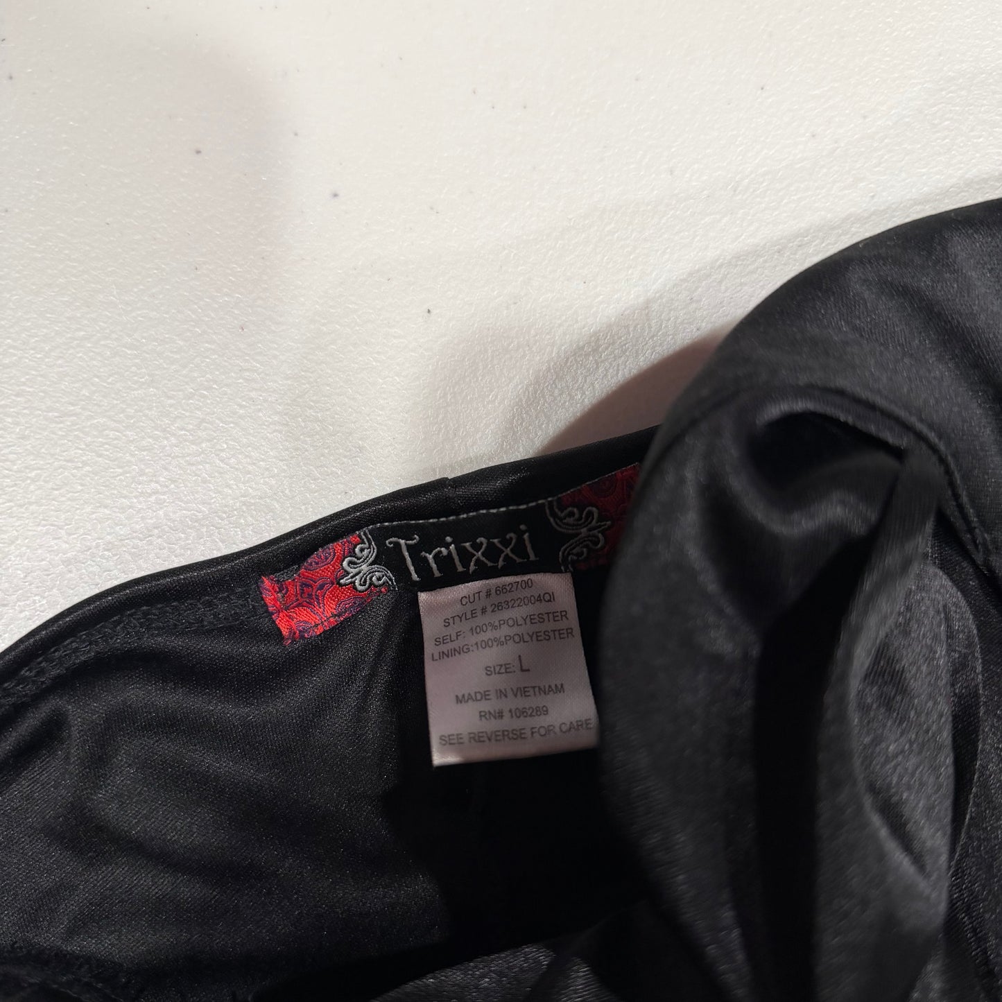 (M) Y2K Trixxi satin club halter rhinestone detail mini dress