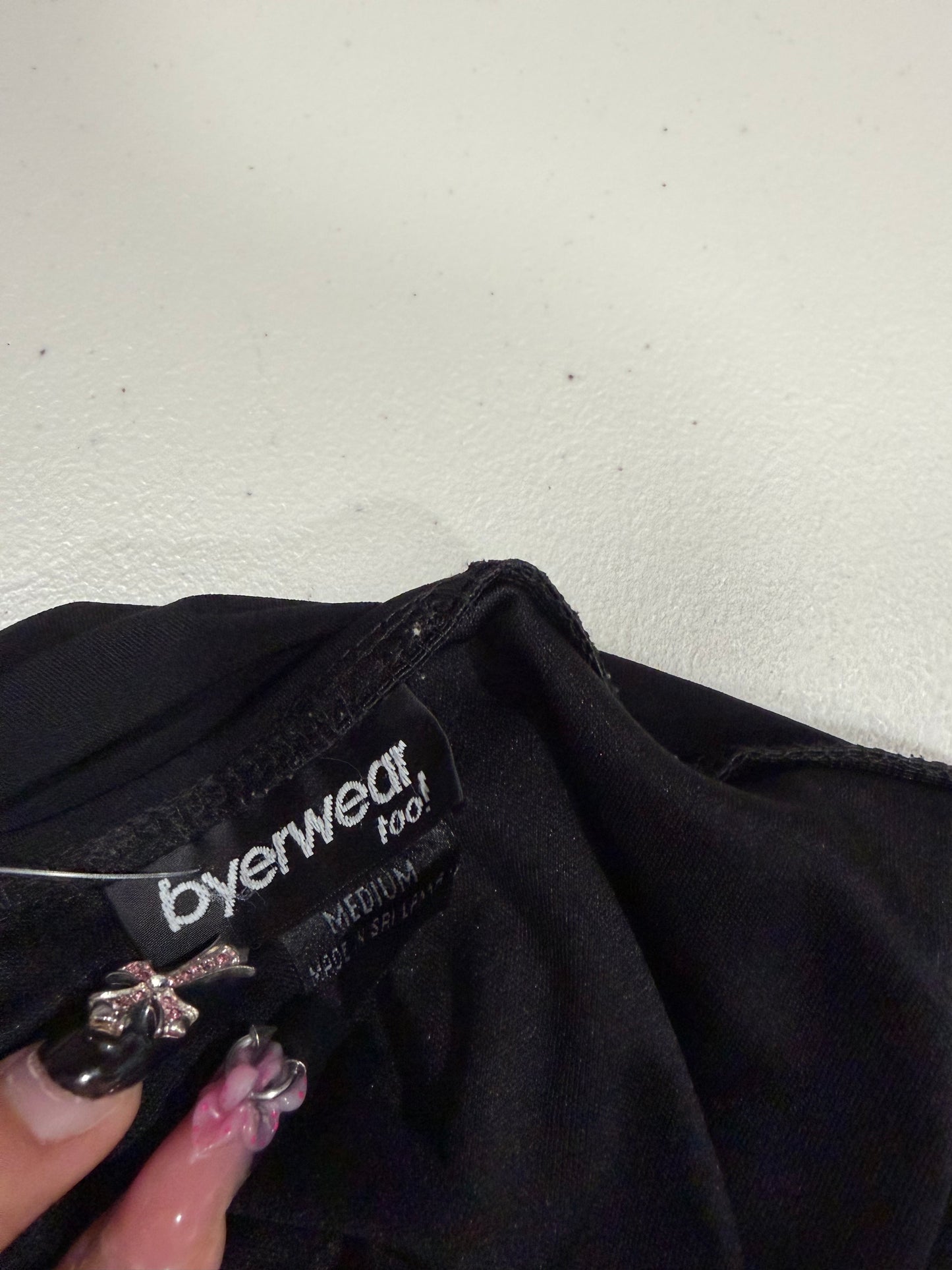 (M) 2000s Bywear Too! Satin Asymmetrical Halter Dress