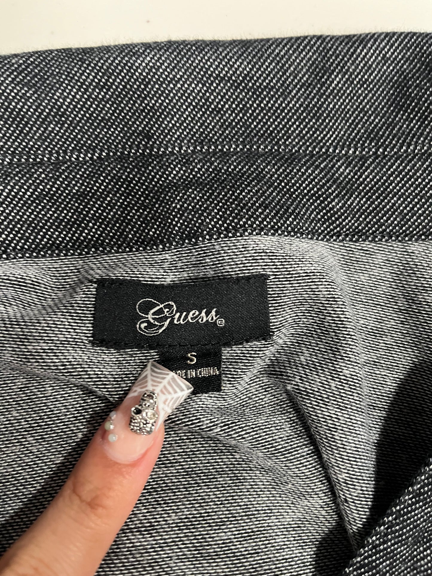 (M/L) Vintage Guess Belt Detail Grey Dress