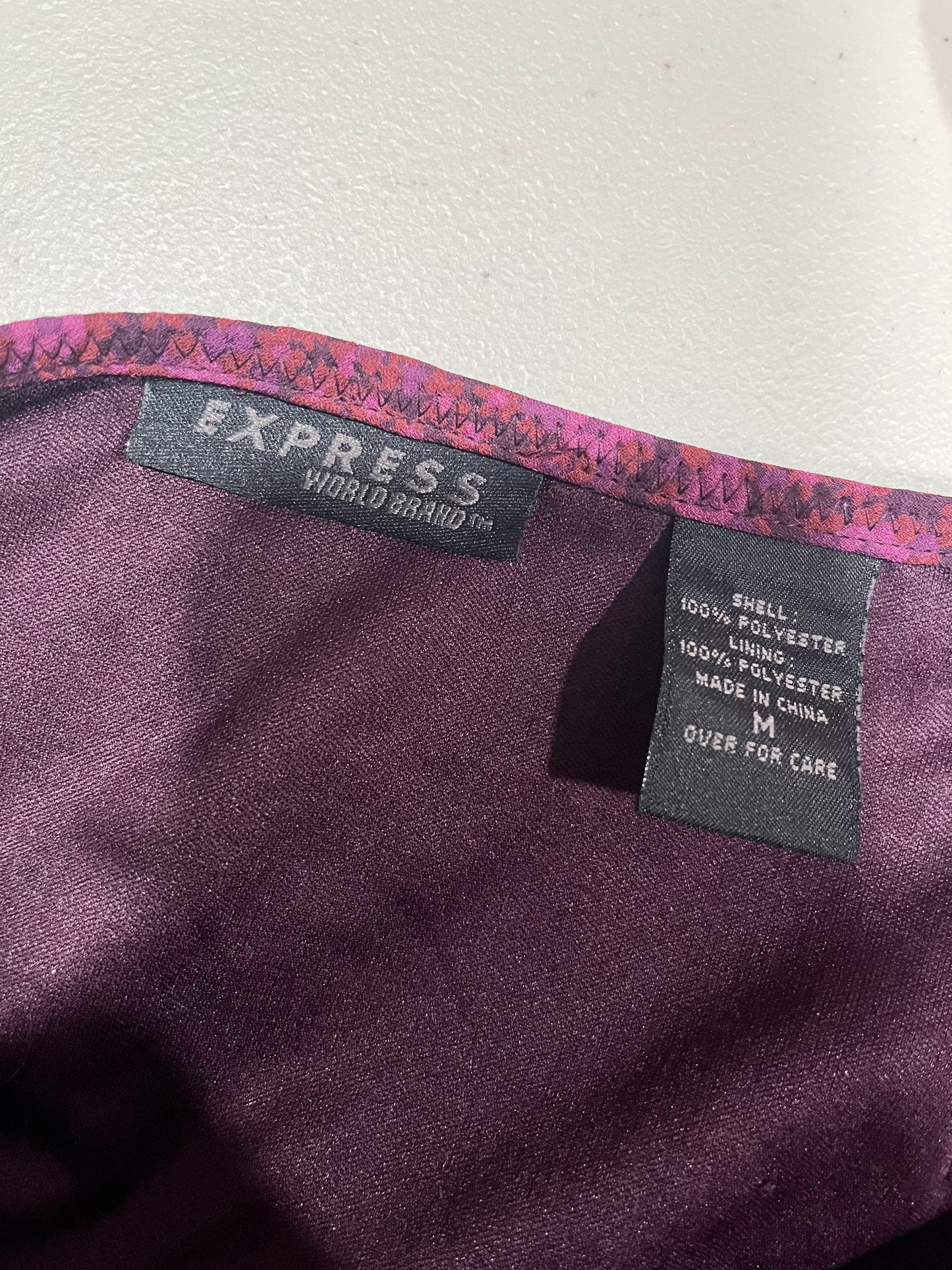 (M) 2000s Express Purple Floral Maxi Skirt