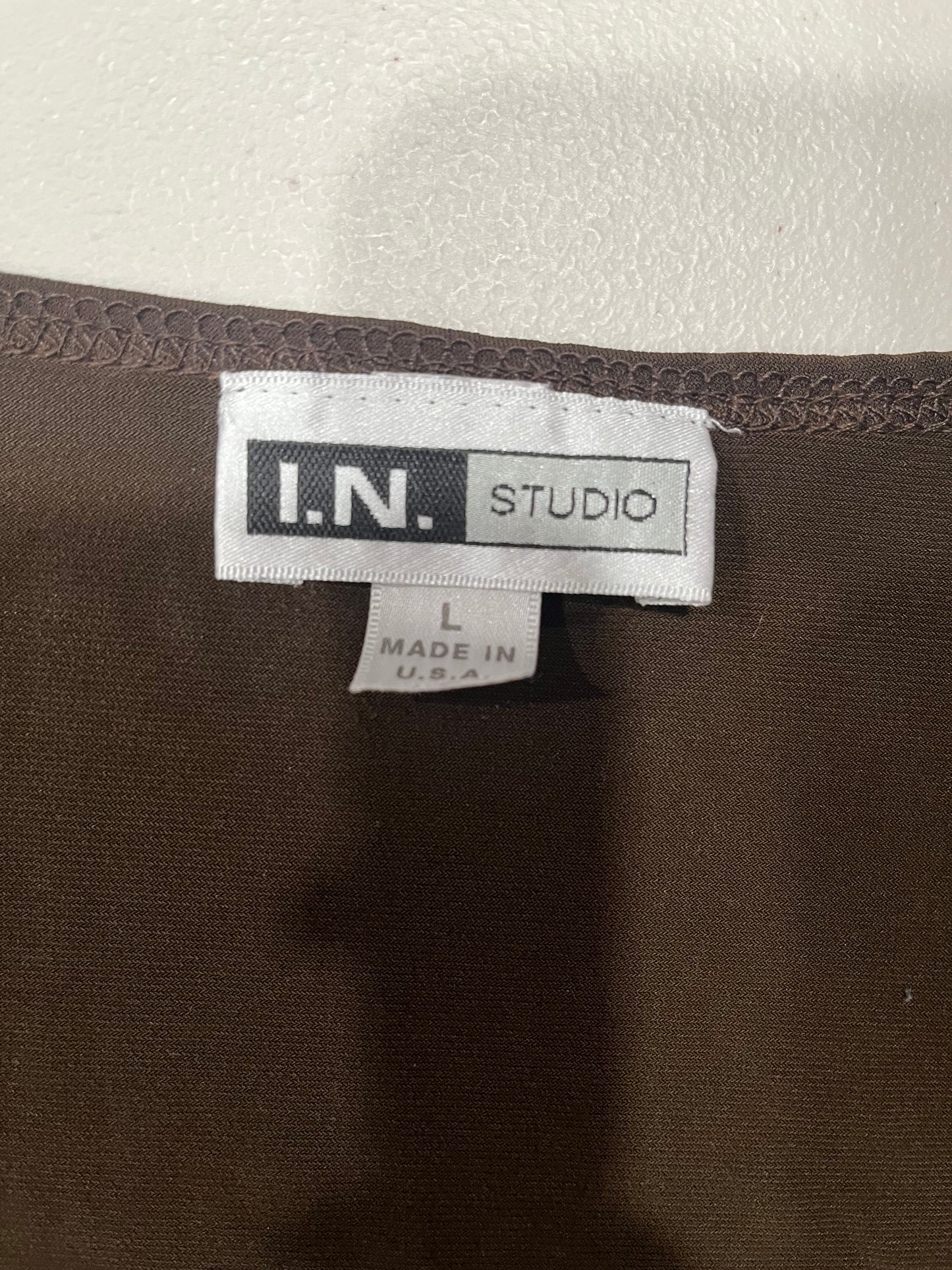 (L) 2000s Tie up Detailed Brown Top