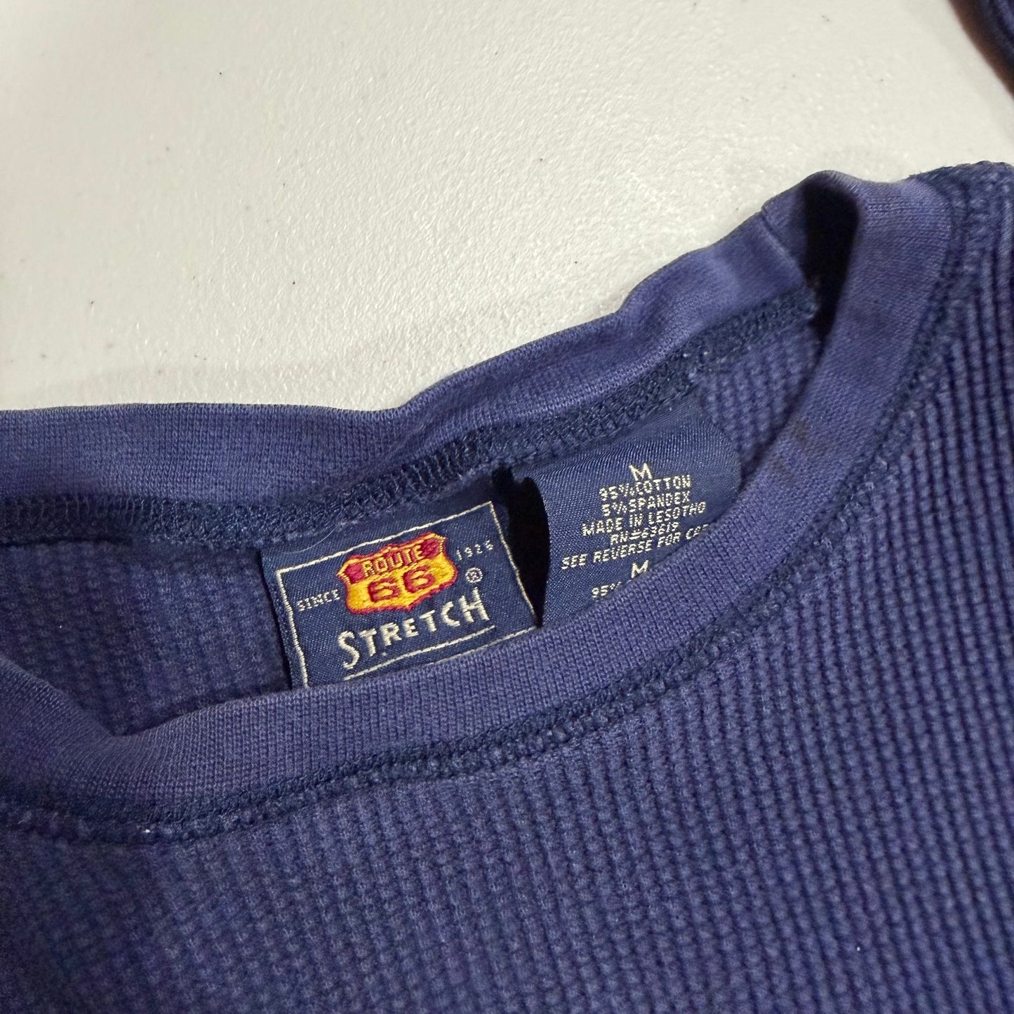 (S/M) 2000s navy blue thermal star girl long sleeve top