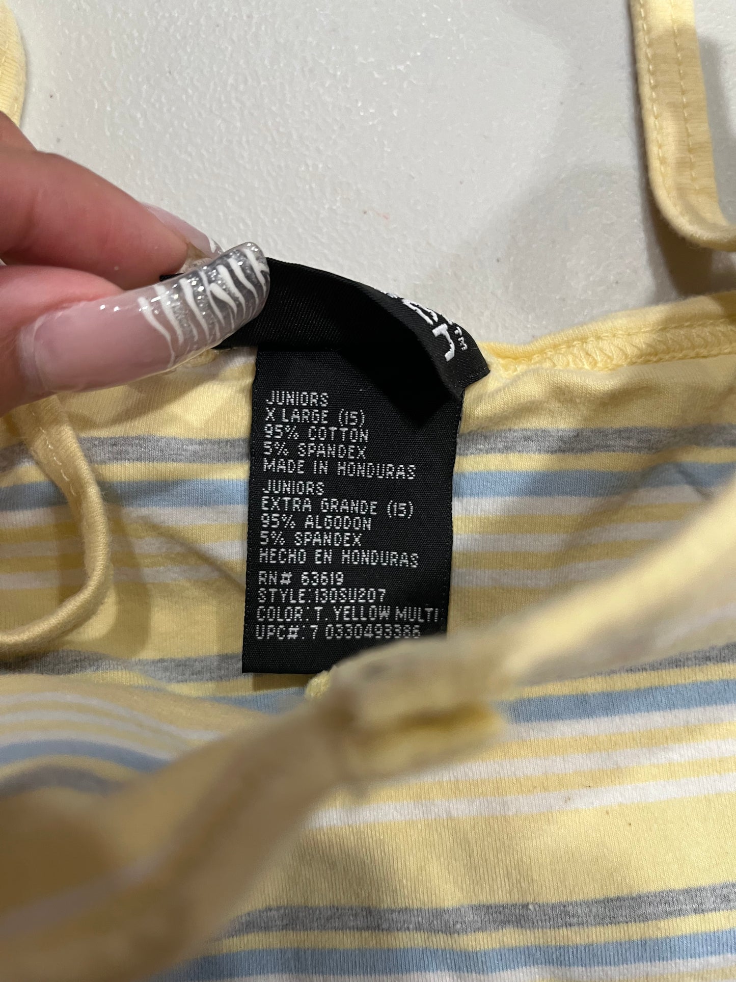 (L/XL) No Boundaries Striped Tank