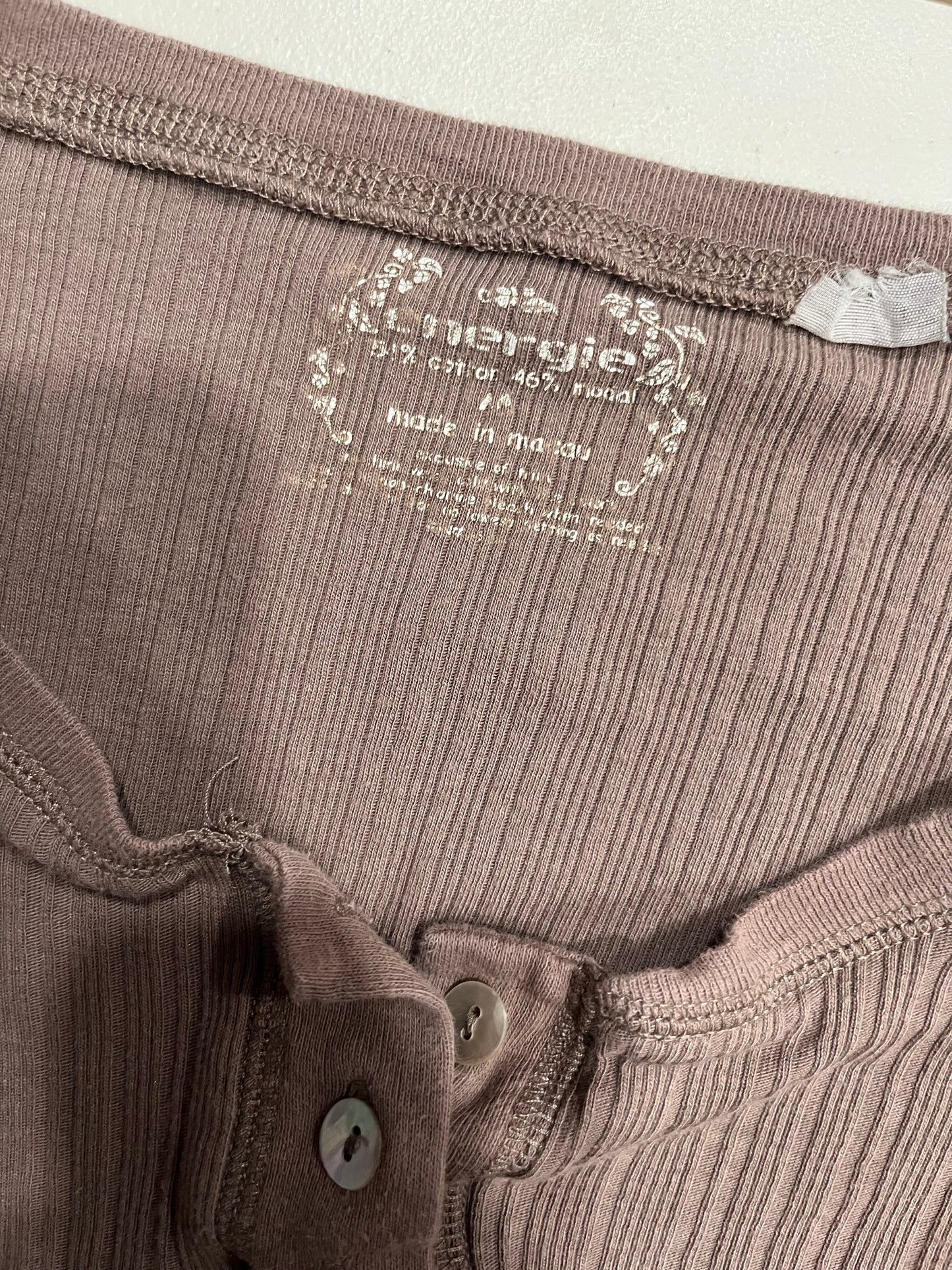 (S/M) 2000s energie button up brown top
