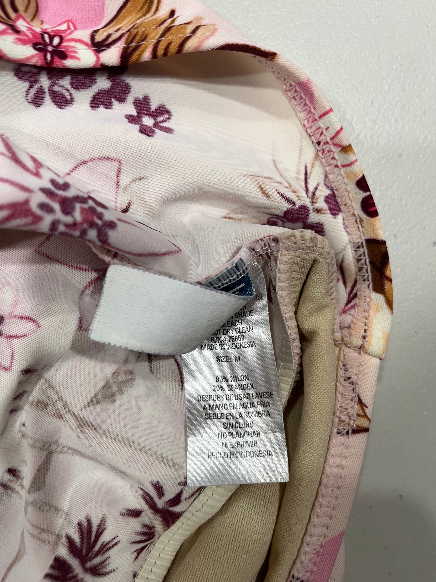 (M) Vintage Floral Cropped Tankini Swim Top