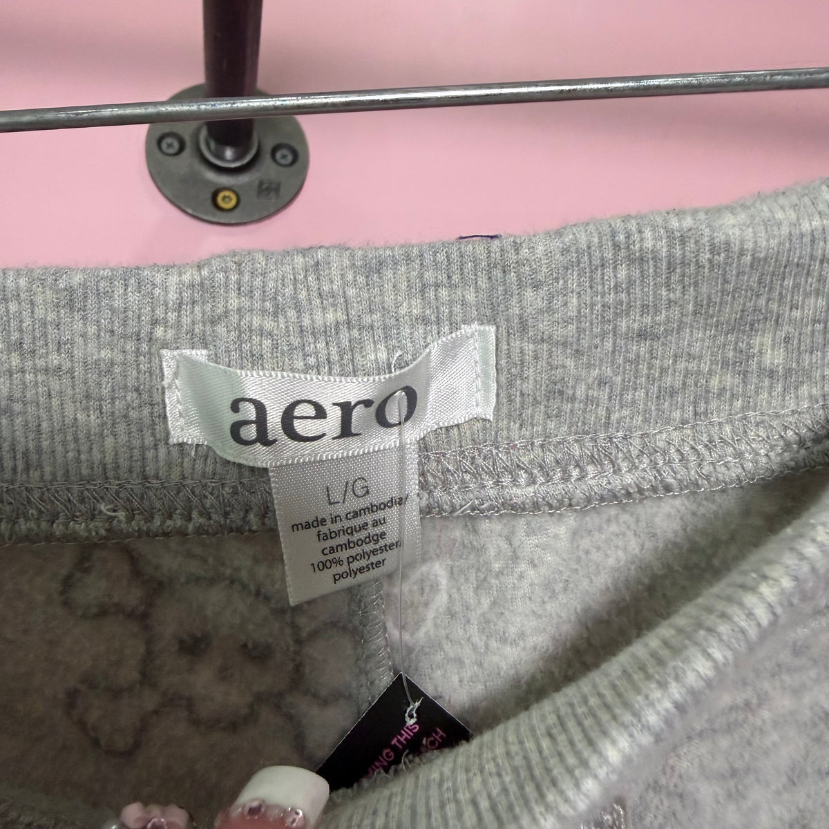 (L) 2000s Aeropostale grey & pink skull pj pants