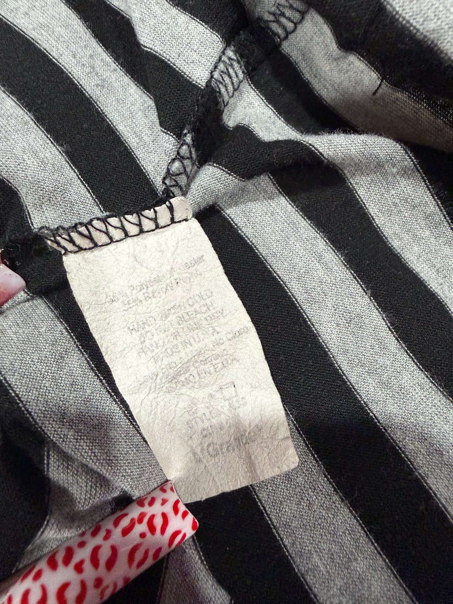 (L) grunge striped graphic mini dress
