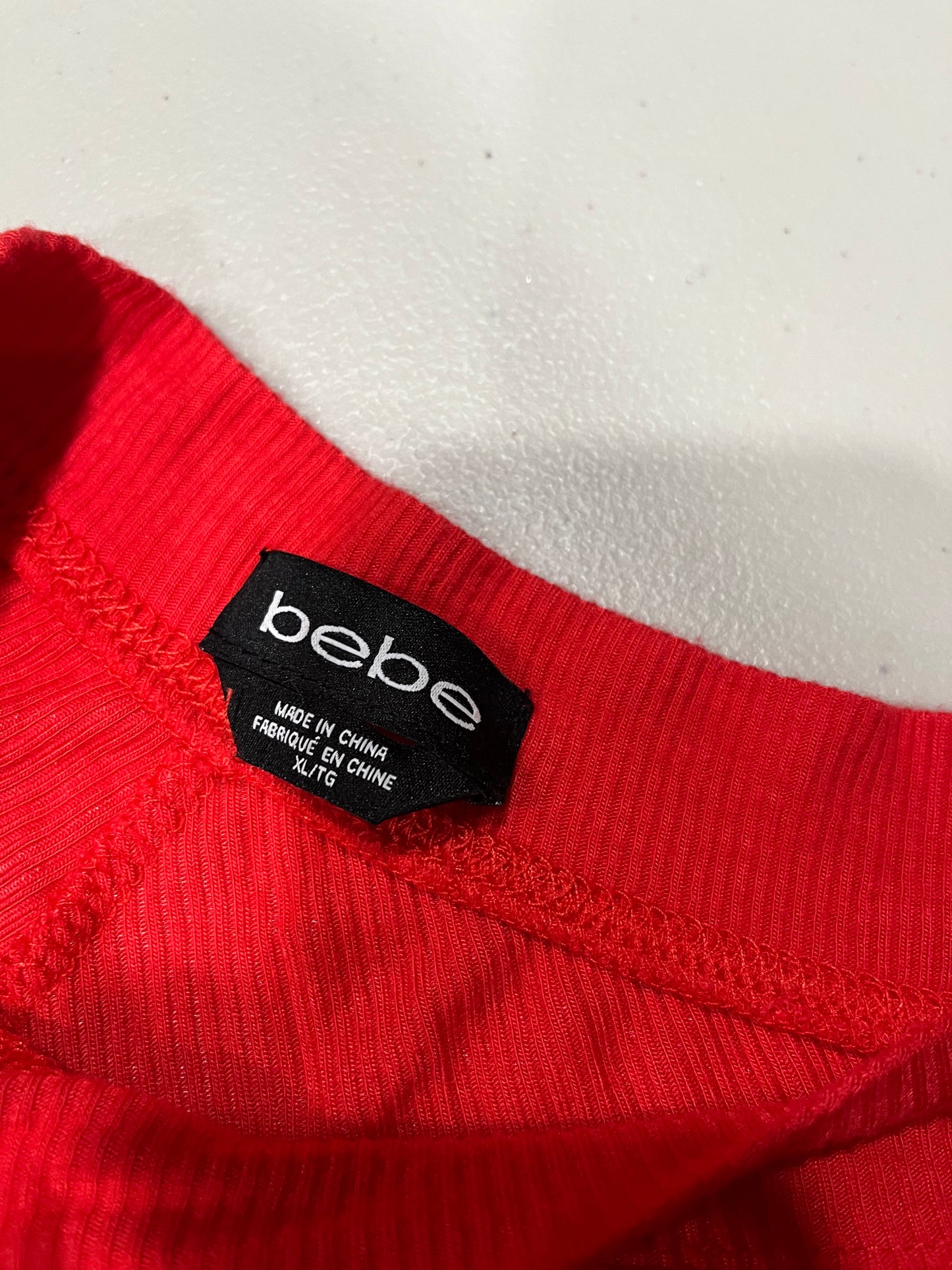 (XL) Y2K BEBE Red Embellished Top