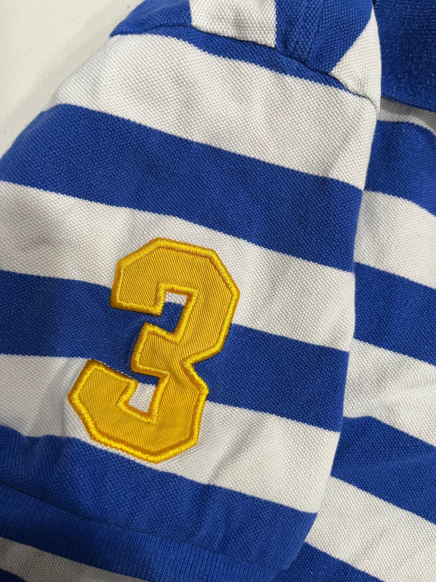 (M) Polo Striped Blue & Yellow Shirt