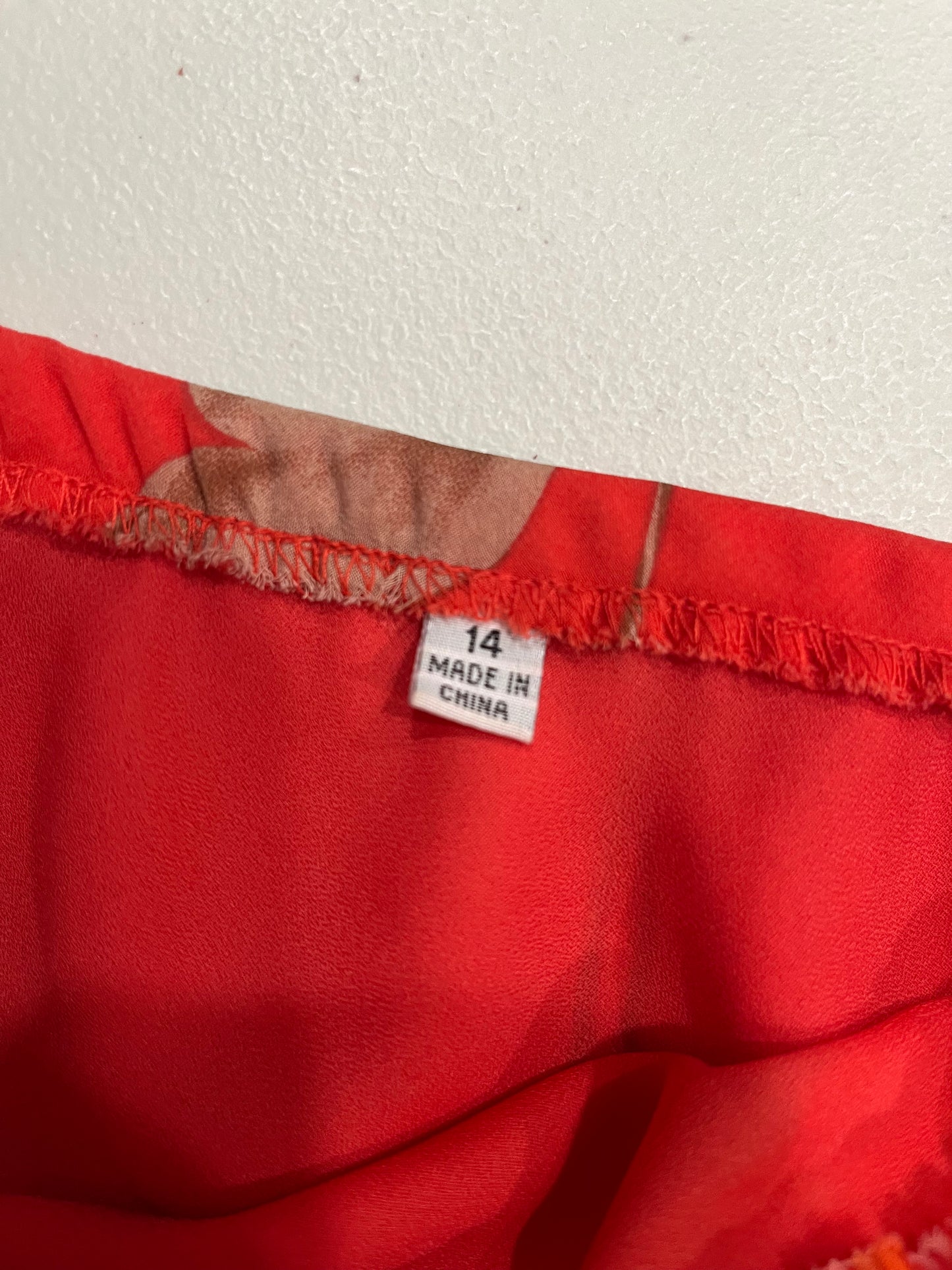 (S/M) Vintage Floral Asymmetrical Maxi Skirt