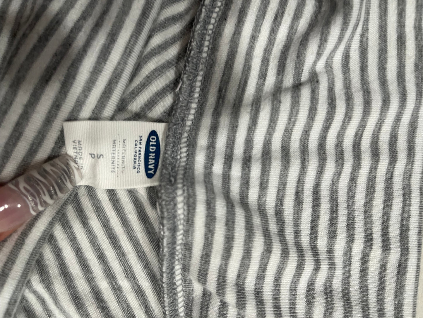 (S/M) Grey & White Striped Maxi Skirt