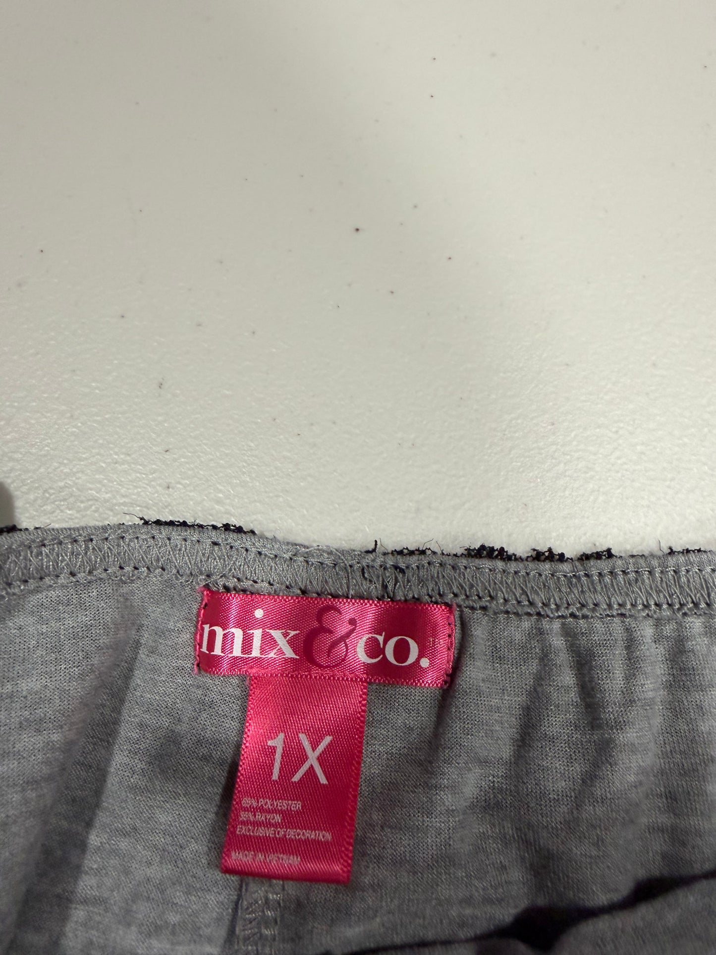 (1XL) grunge lace trim flared leggings