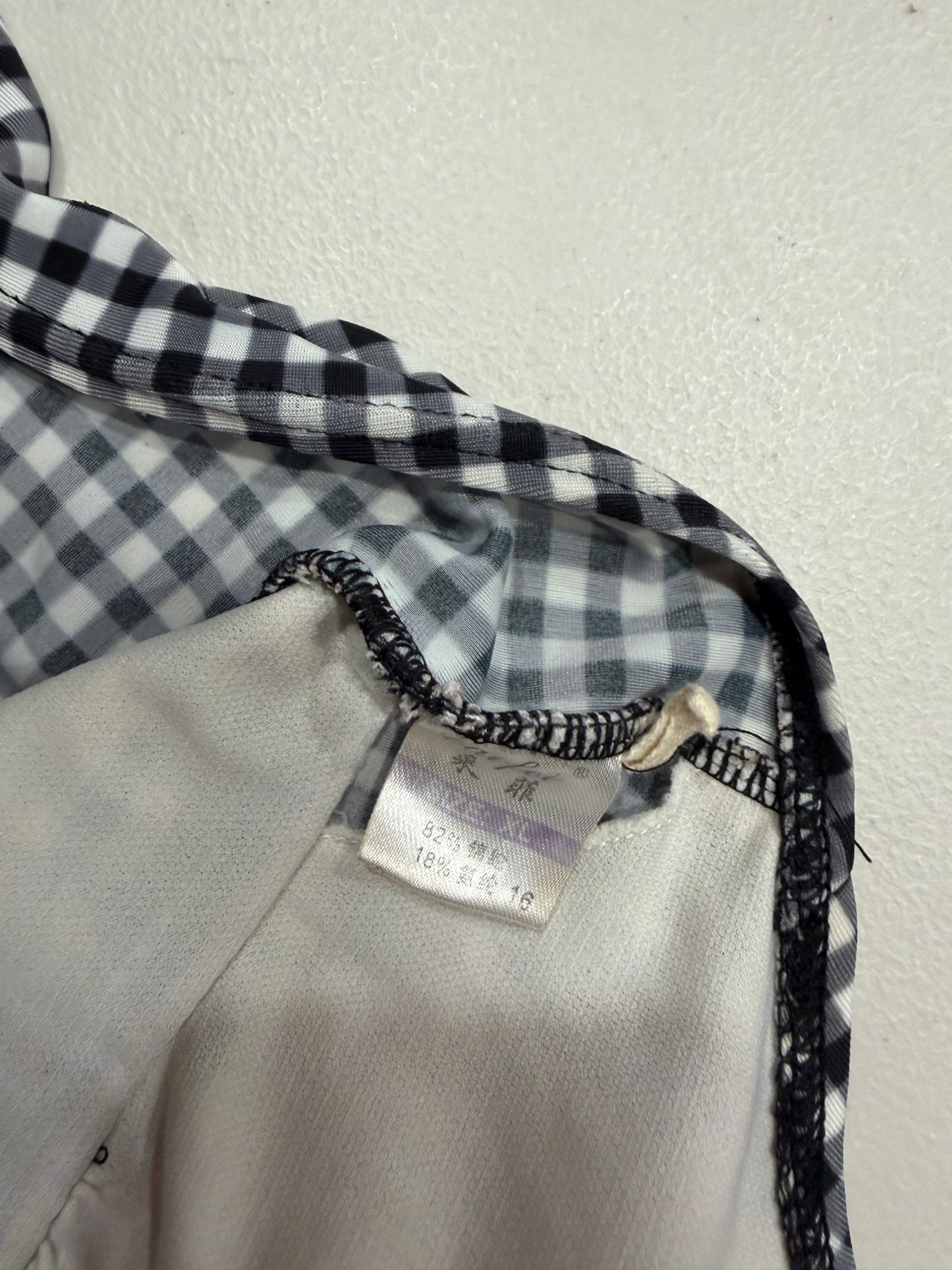 (M/L) 2000s graham ruffle flower embellishment tankini