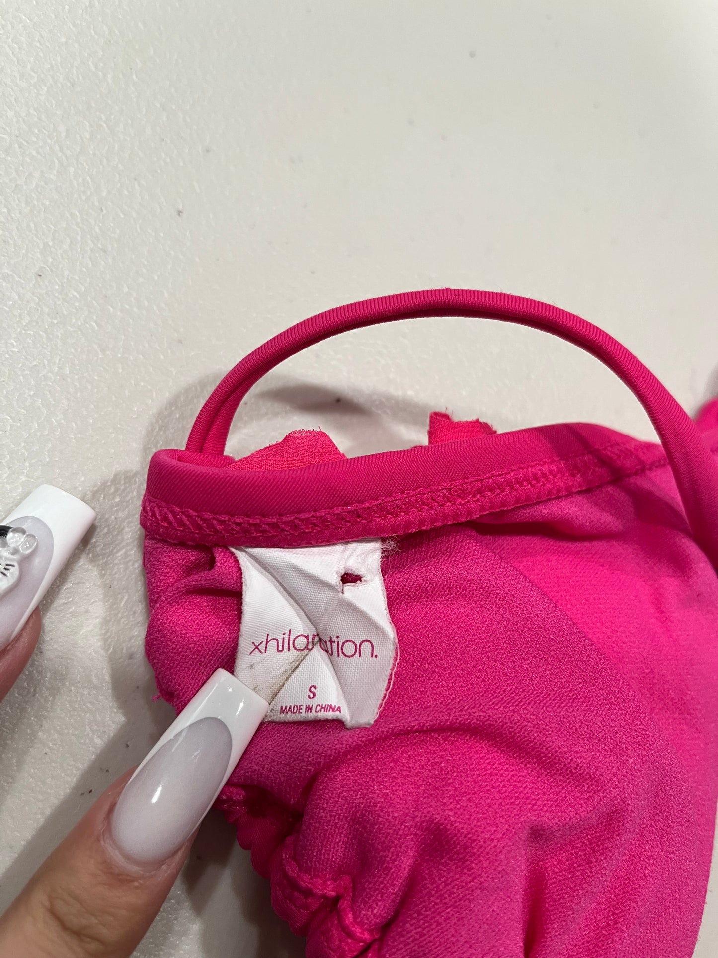 (S) Y2K Pink Floral Bikini Top