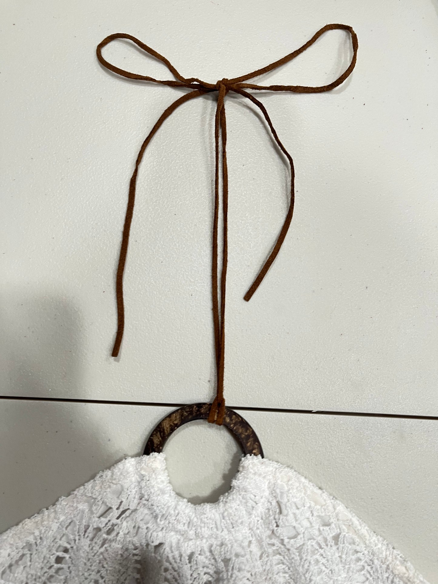 (M) VTG A. Byer Halter Crochet Style Tie Up Top