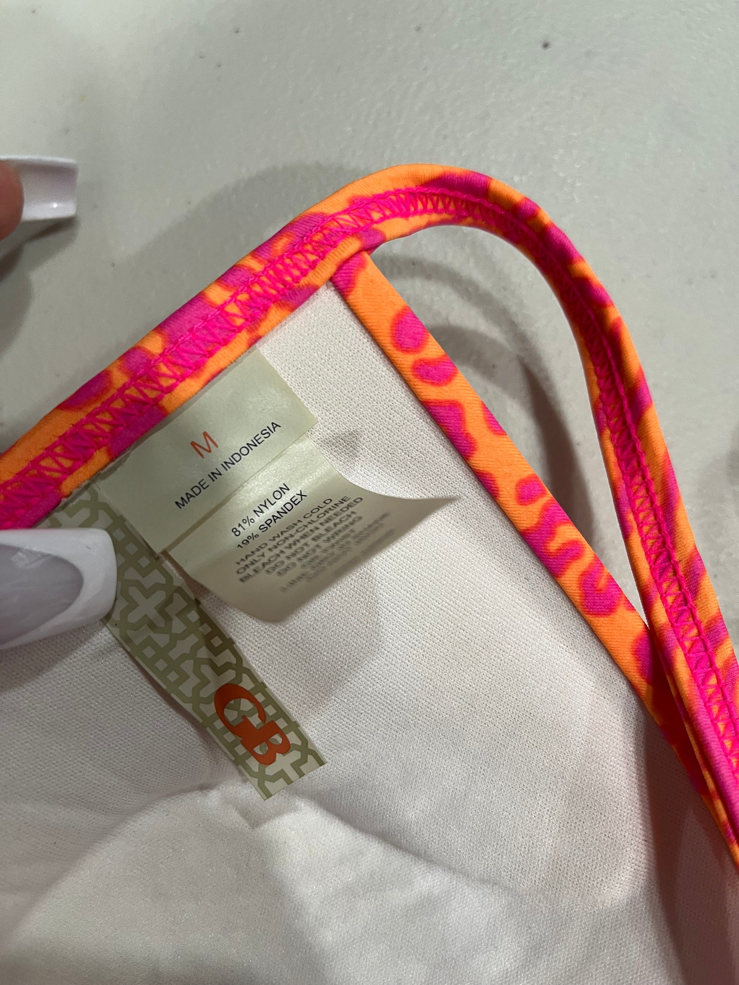 (M) Y2K Leopard Print Pink & Orange Bikini Set