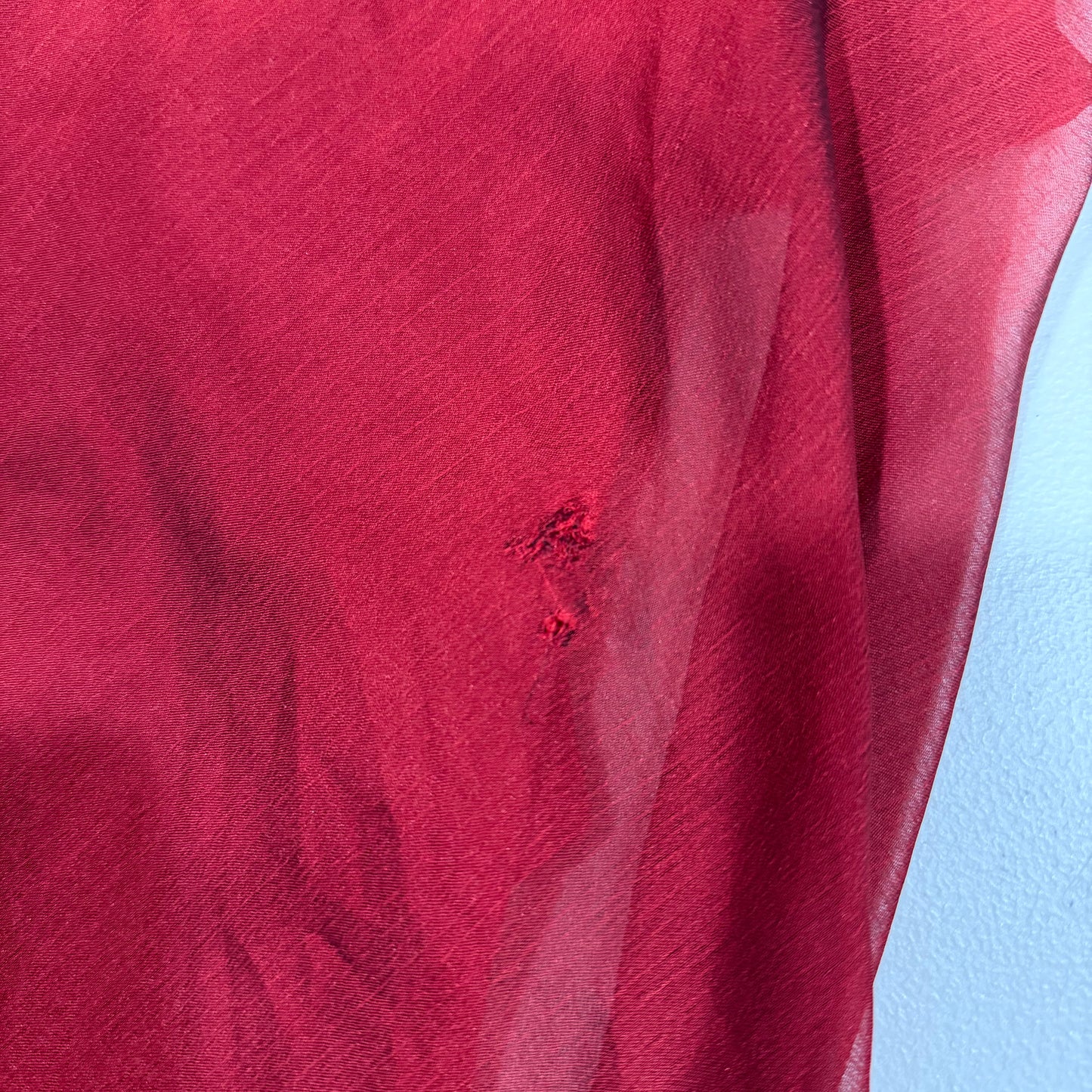 (S) Vintage/Early 2000s Charlotte Ruse Red Asymmetrical Beaded Strap Dress