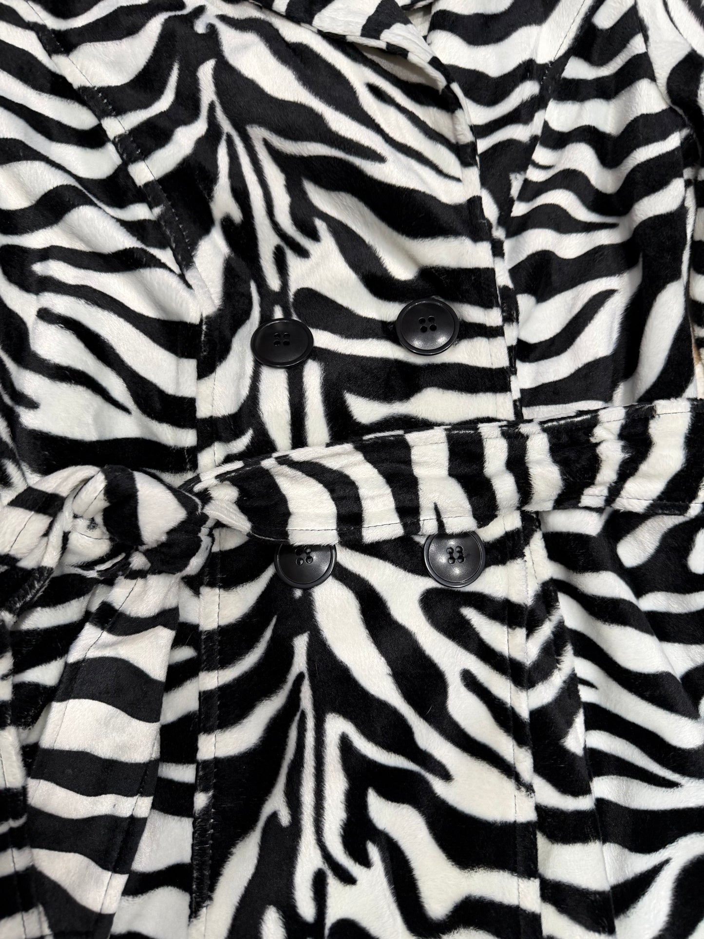 (M/L) vintage y2k heart soul zebra print coat