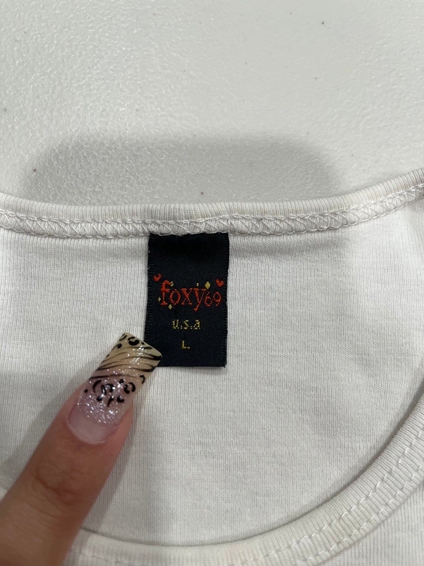 (L) Vintage Zodiac Cancer Foxy69 Embellished Baby Tee