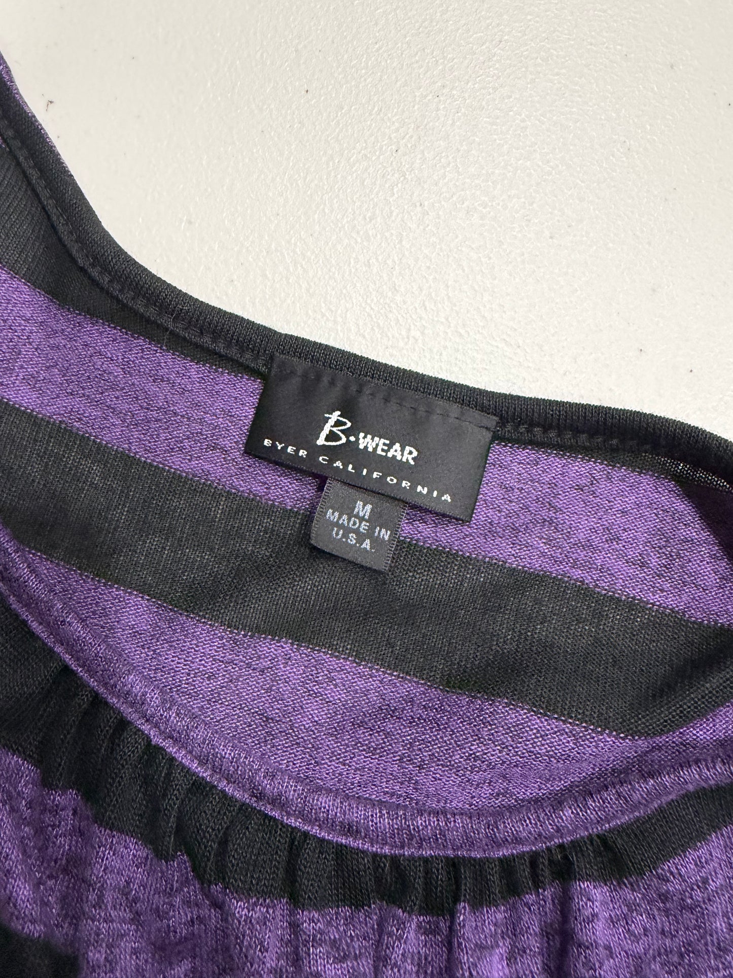 (M) Y2K Striped Purple Top