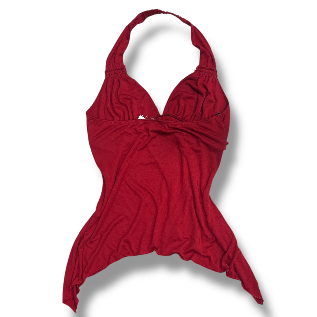 (L) Early 2000s Sequin Asymmetrical Fairy Halter Top