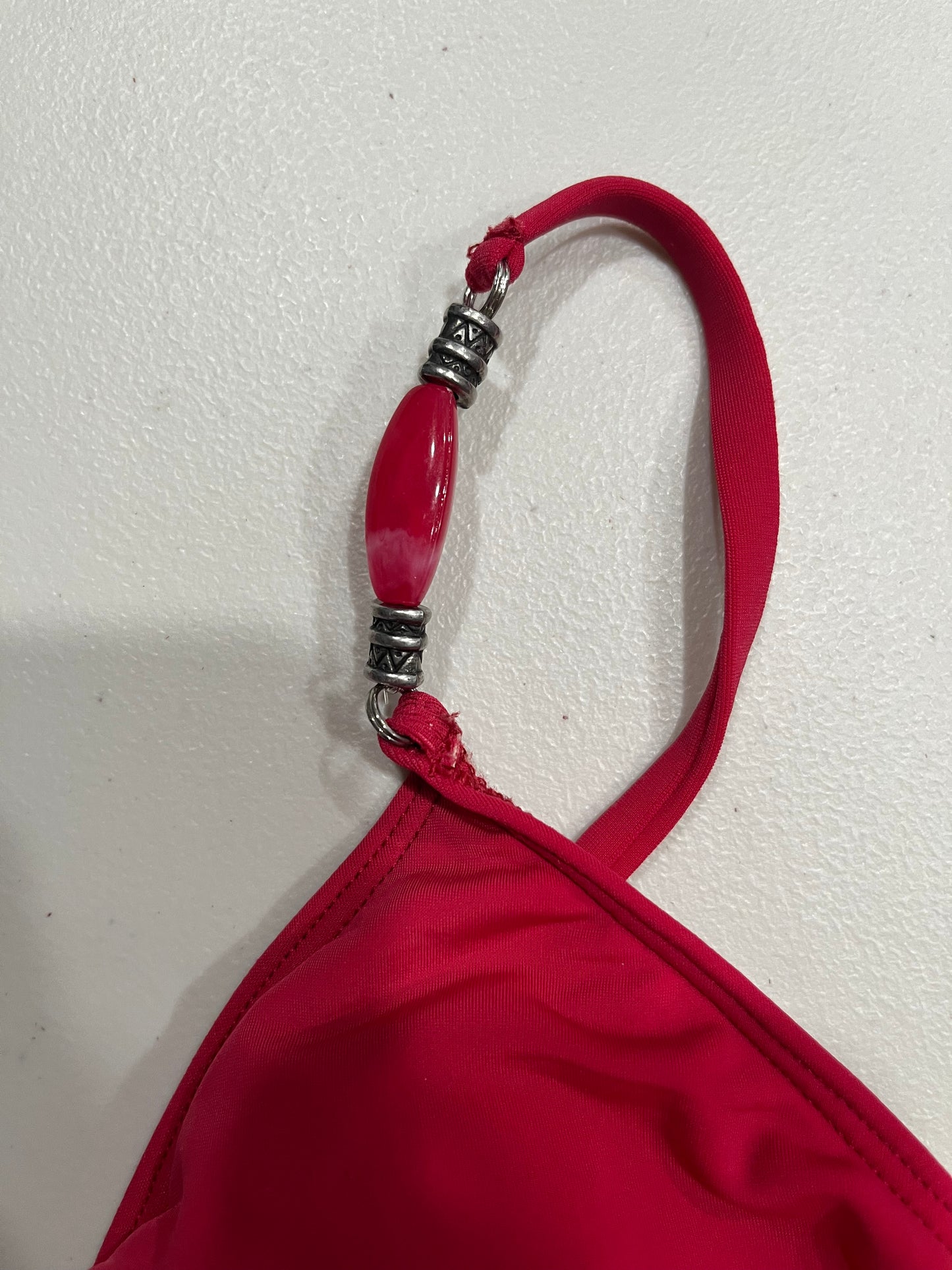 (M) Vintage Red Charm Tankini Top