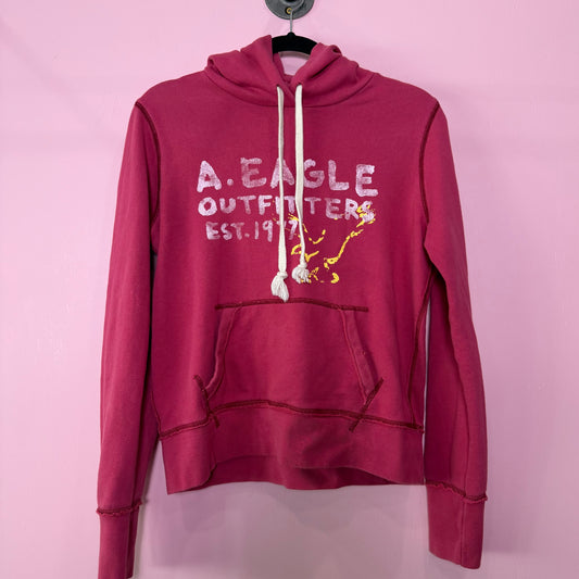 (M) 2000s pink American Eagle graphic hoodie