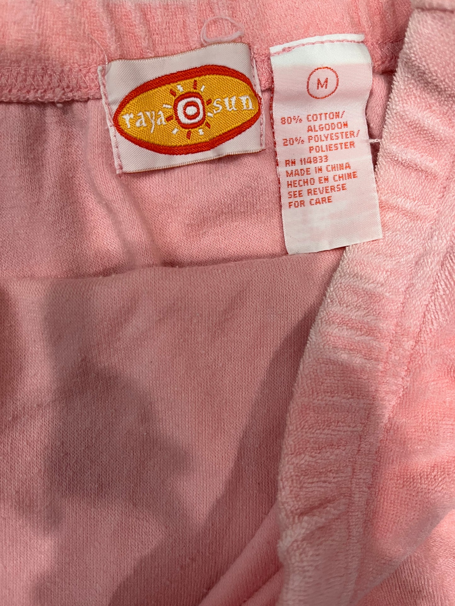 (M) 2000s Pink Mini Dress/Shirt Terry Cloth