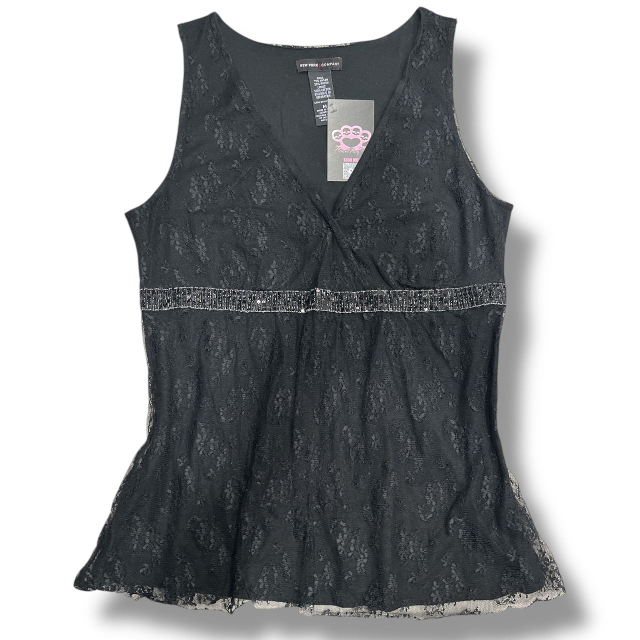 (M) 2000s Lace Sequin Trim Tank
