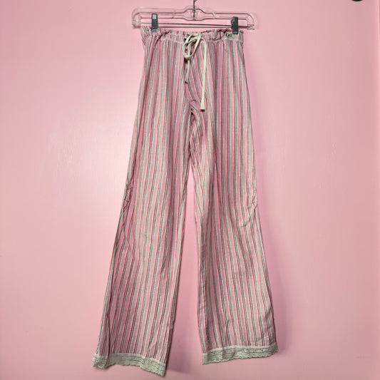 (XS/S) 2000s Lei striped lace trim pink pj pants