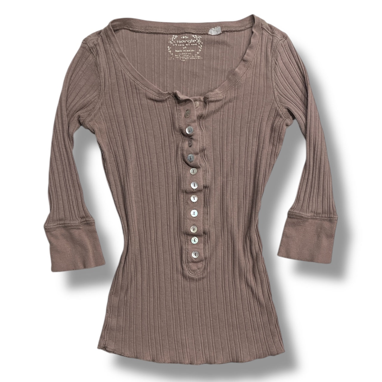 (S/M) 2000s energie button up brown top