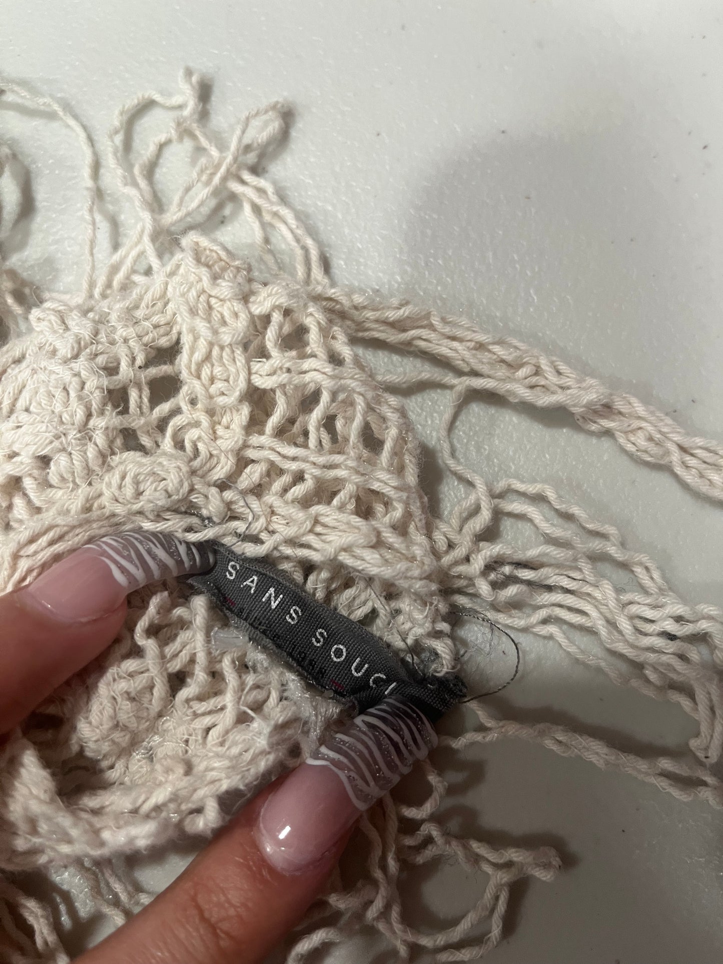 (S/M) Vintage Bohemian Backless Crochet Top