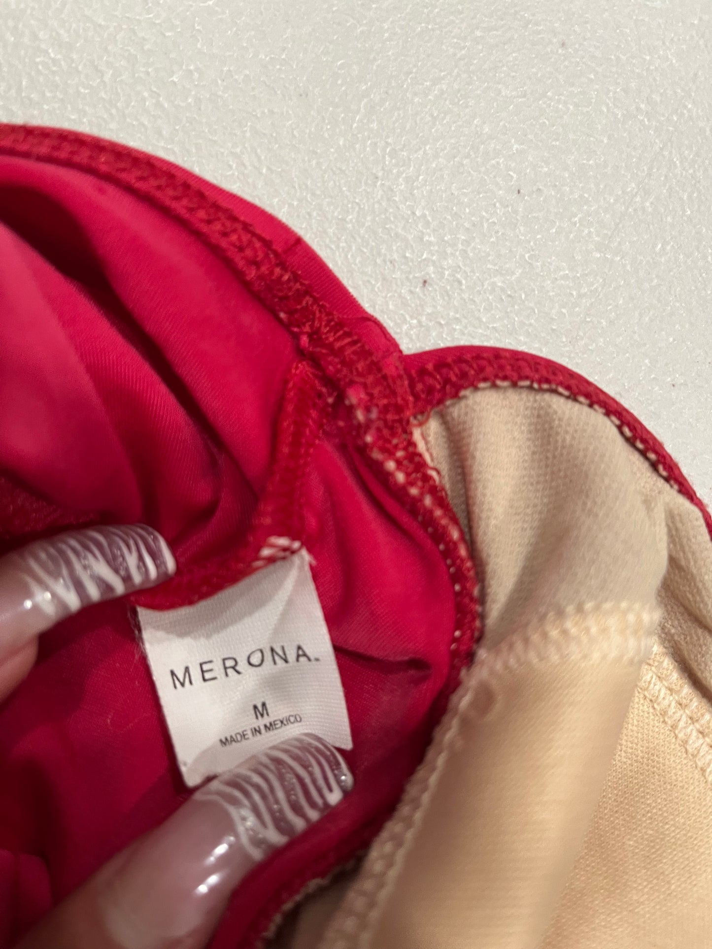 (M) Vintage Red Charm Tankini Top