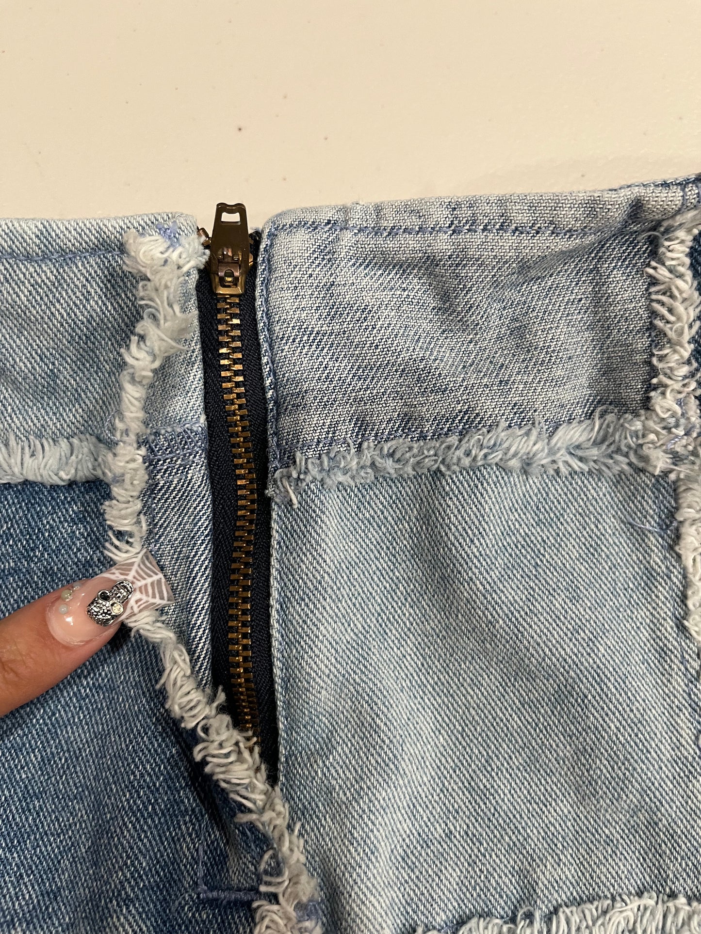 (24/25”) Y2K Zana-Di Denim Mini Patchwork Skirt