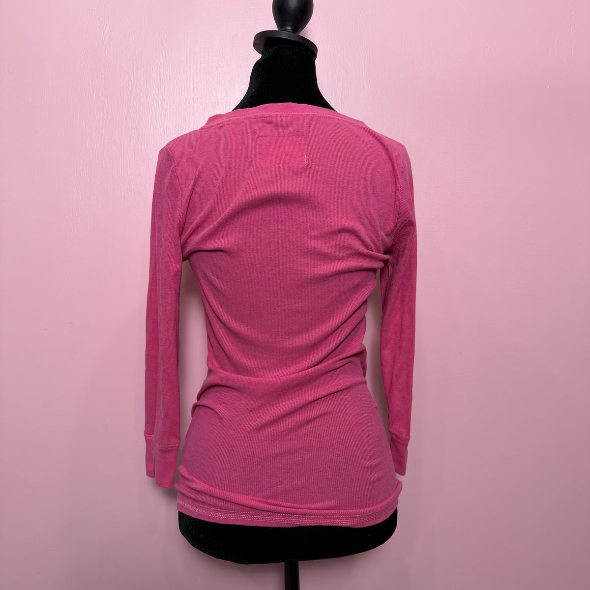 (M/L) early 2000s pink henley Aeropostale long sleeve button up top