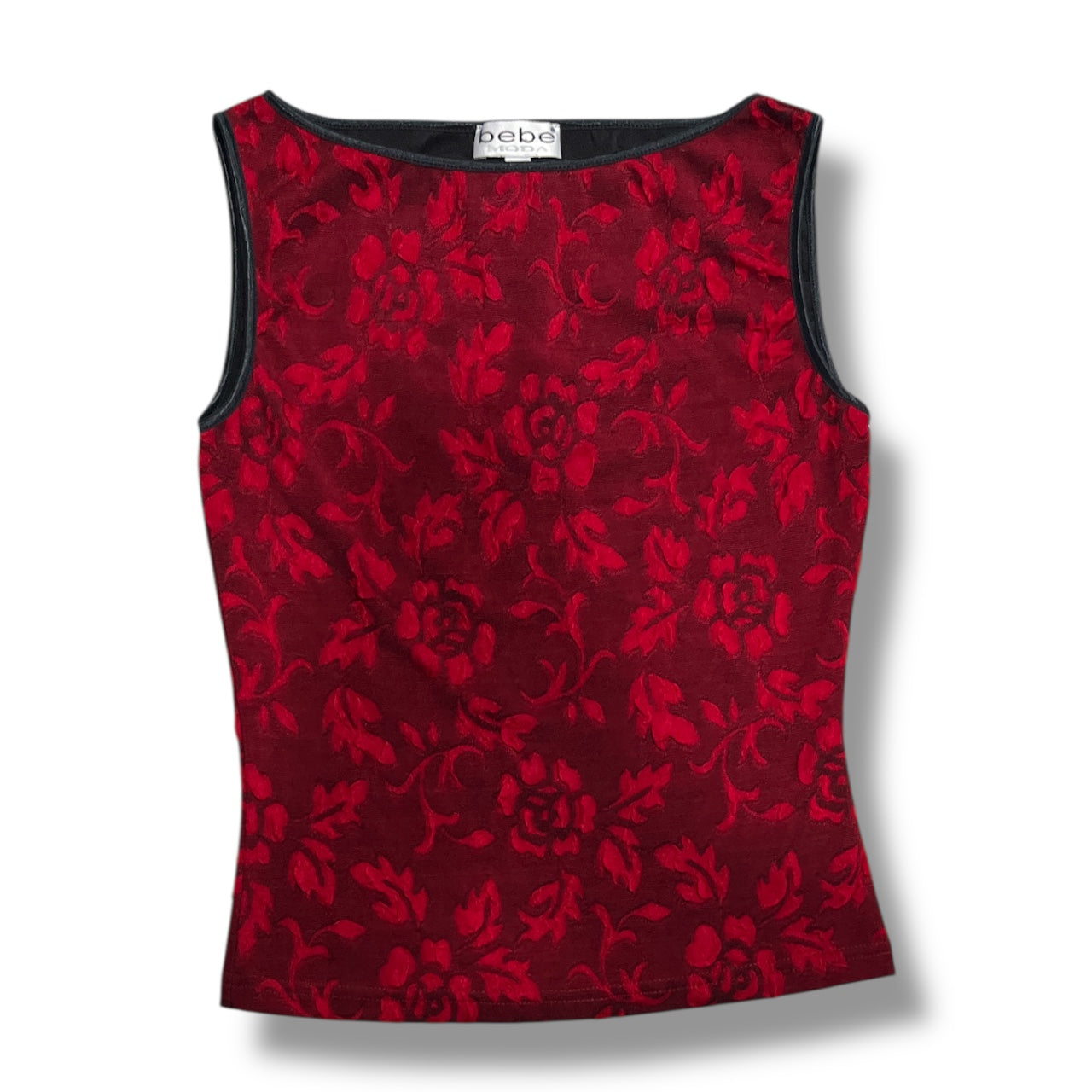 (M/L) Bebe Floral Lace Double Layered Tank Top
