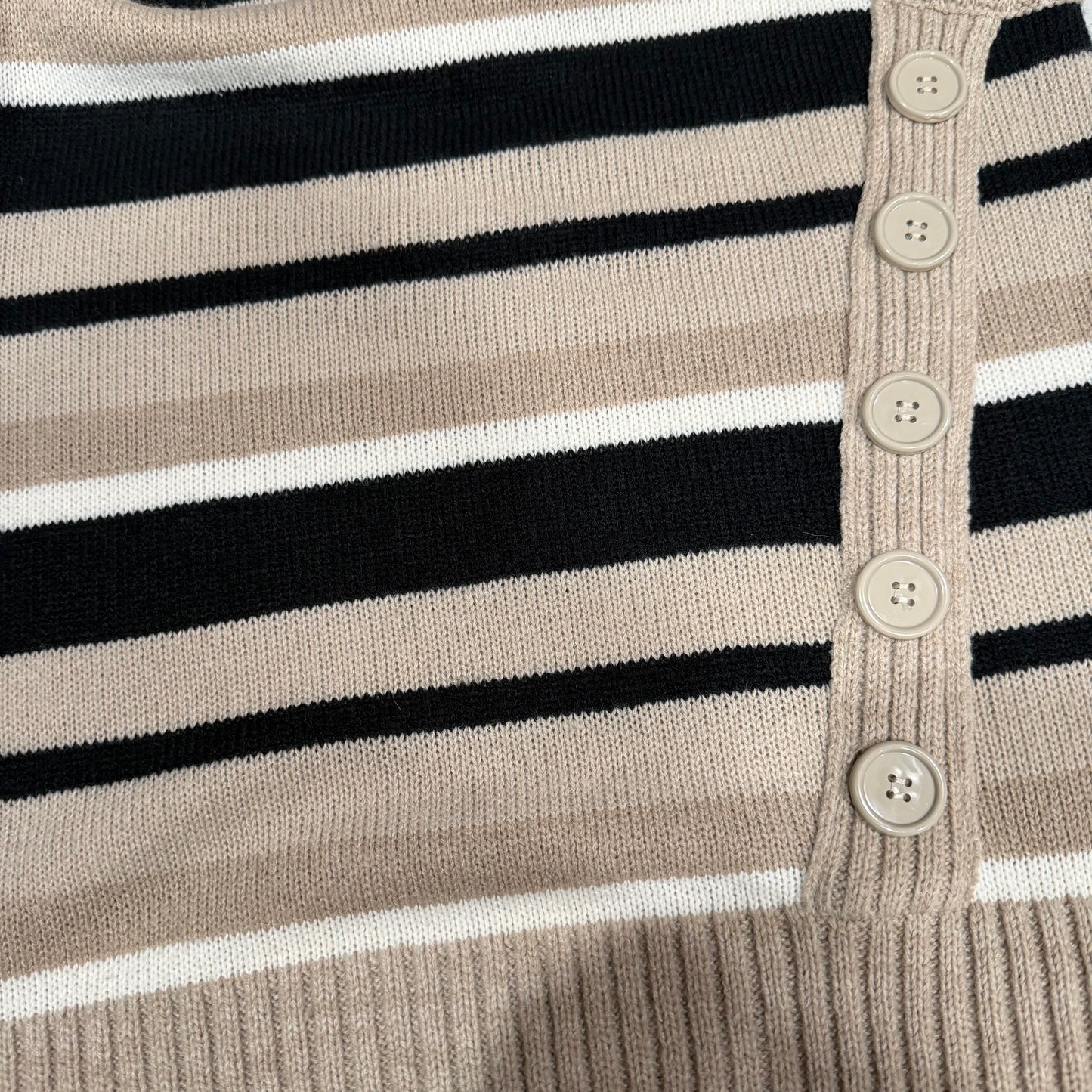 (L) early 2000s striped button sweater dress