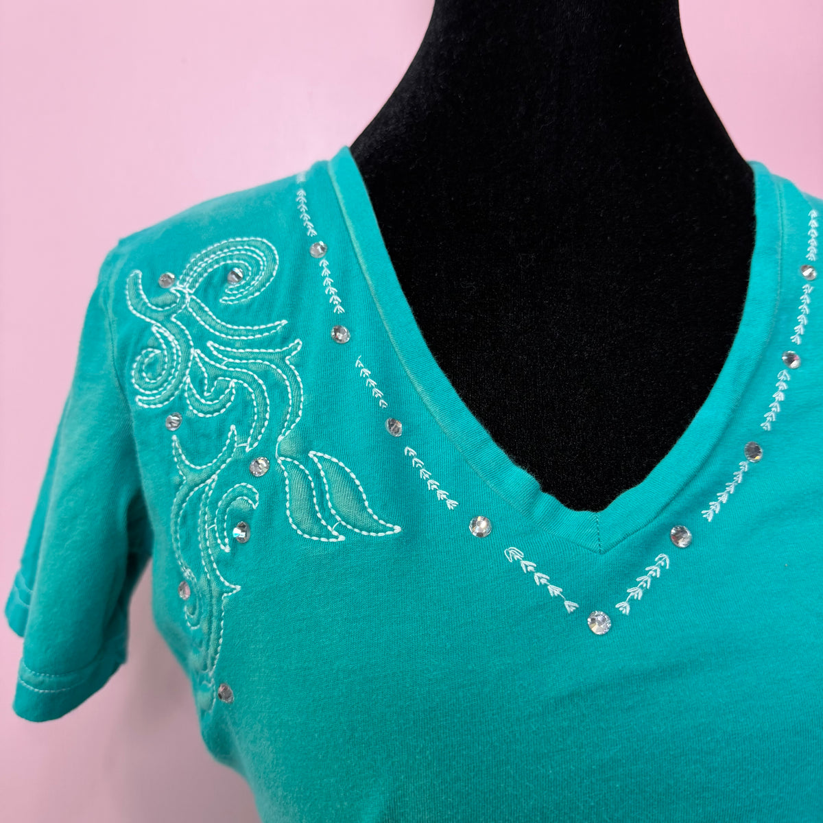 (M/L) 2000s Roar embellished double r top