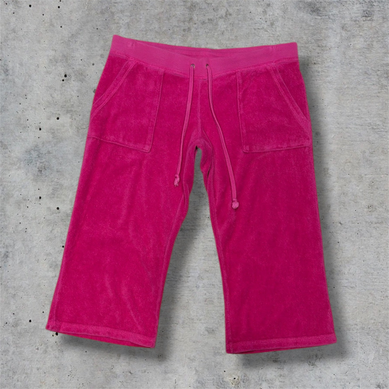 (S/M) y2k/early 2000s juicy couture pink velour tracksuit capri shorts