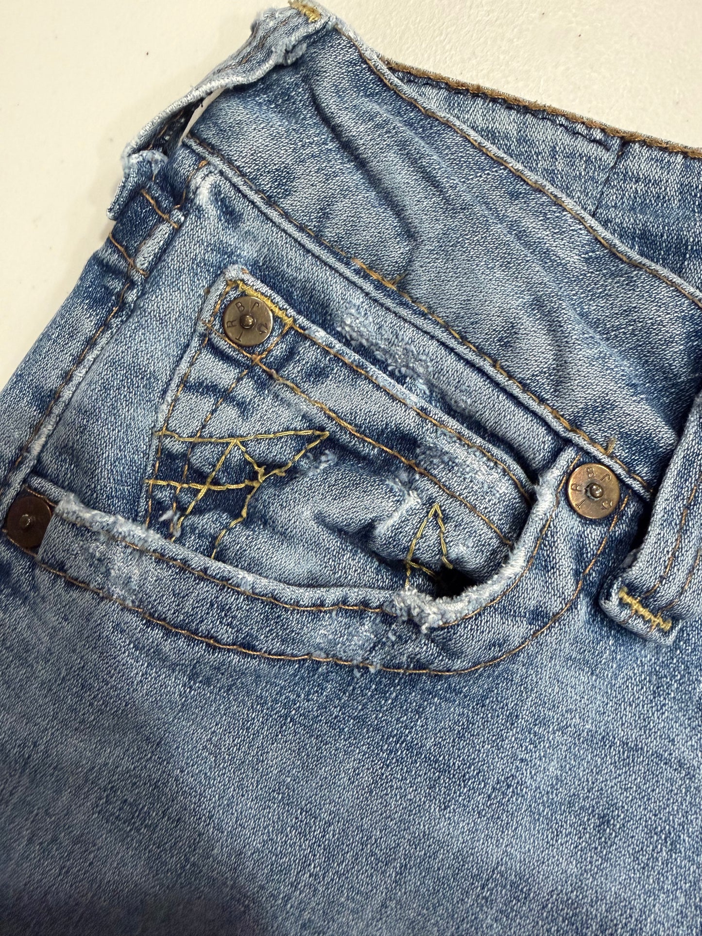 (28/29”) true religion flared denim jeans