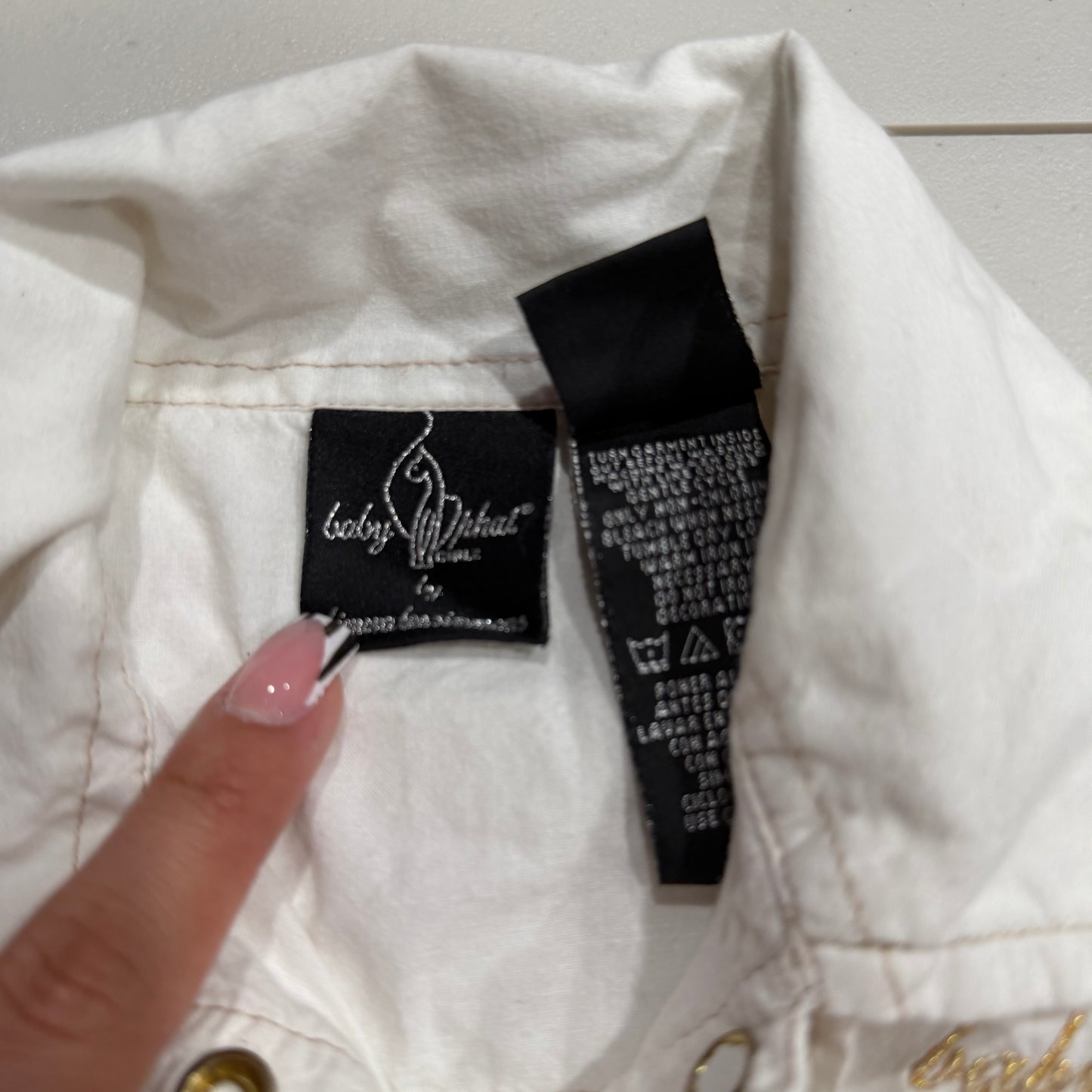 (XS/S) Y2K Baby Phat Embellished Button Up Embroidered Long Sleeve