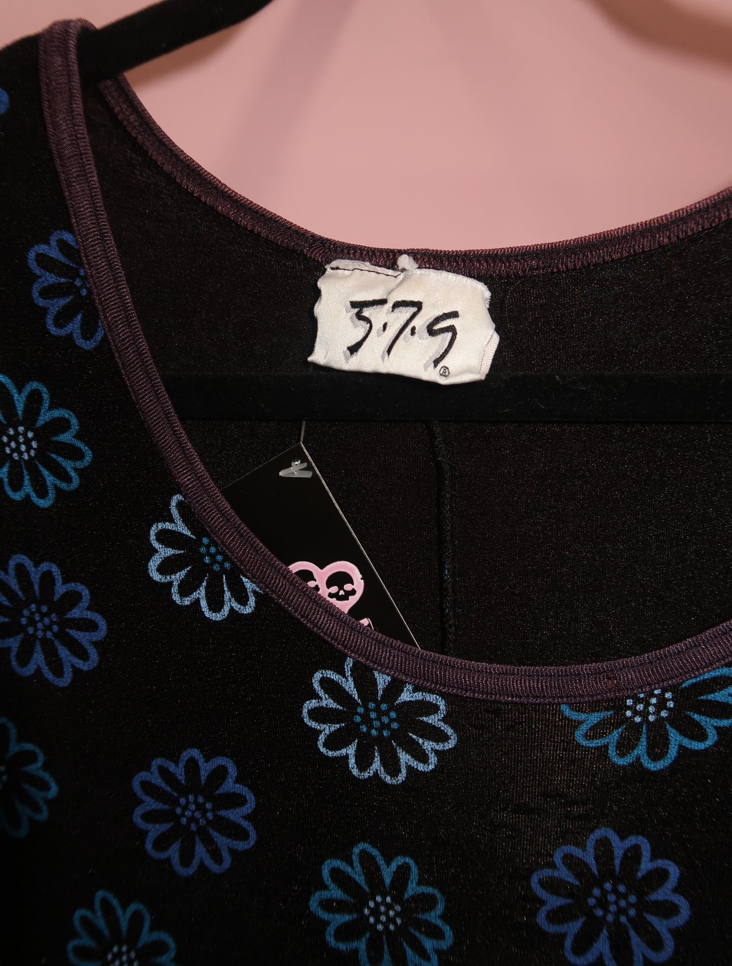 (M/L) 2000s 579 blue & purple floral midi dress