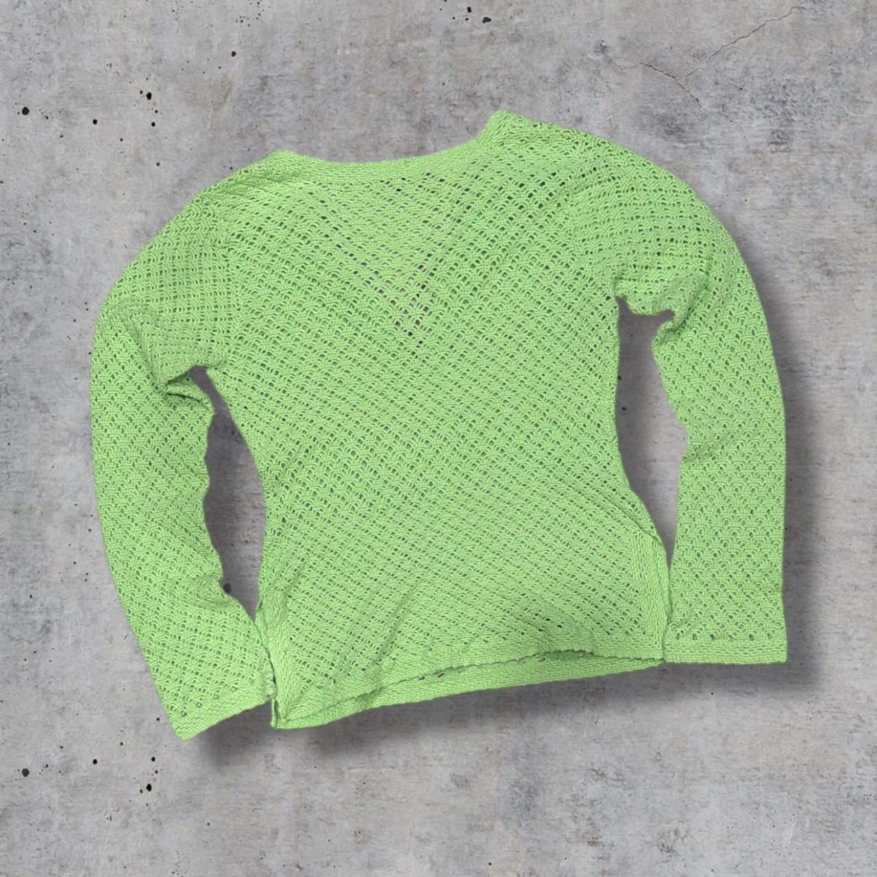 (M/L) y2k lime green banana republic crochet top
