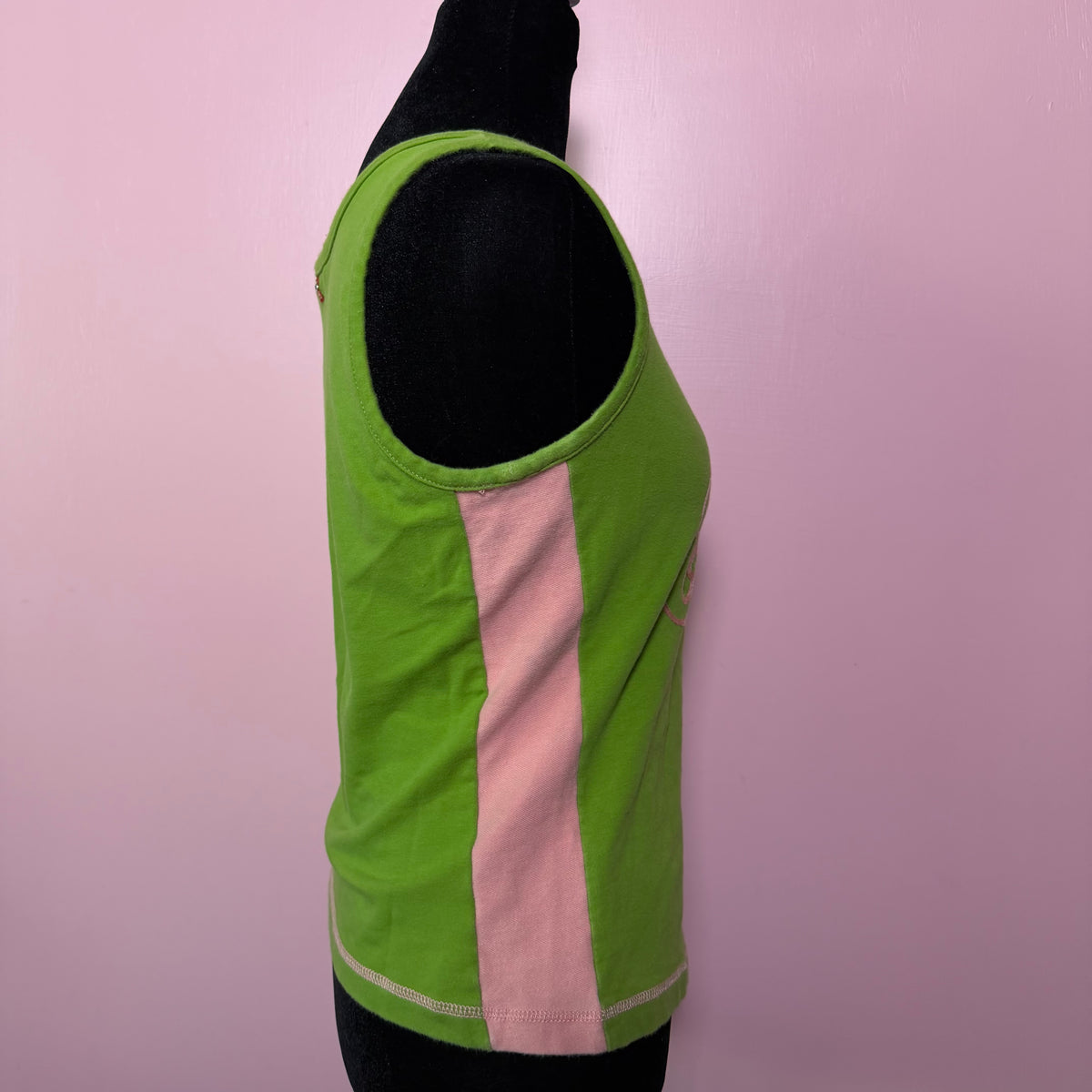 (L) Ecko green & pink vintage tank top