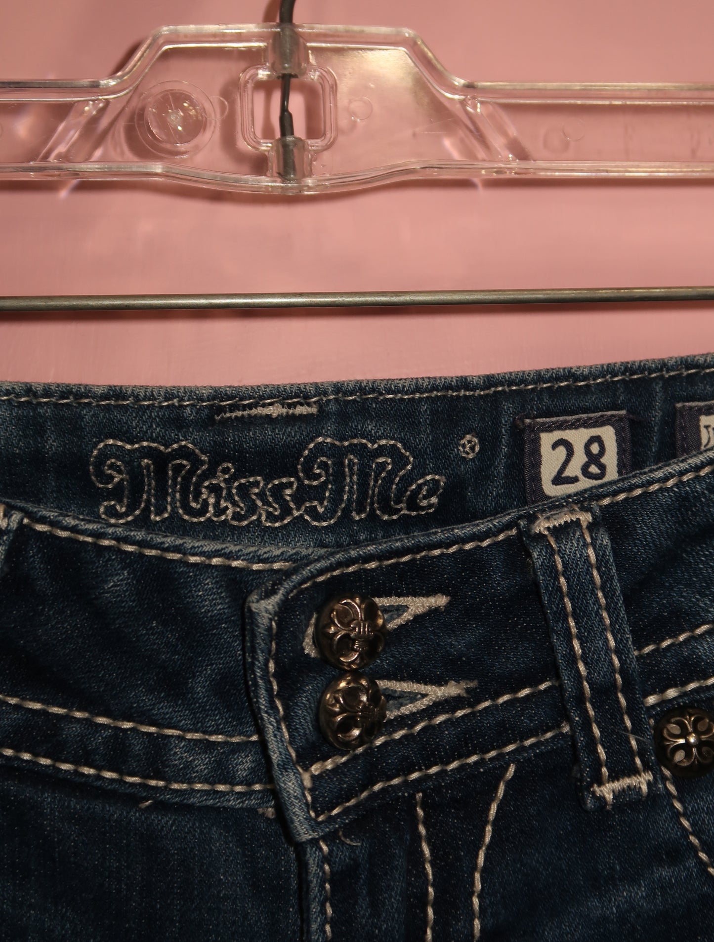 (28”) y2k miss me embellished capris