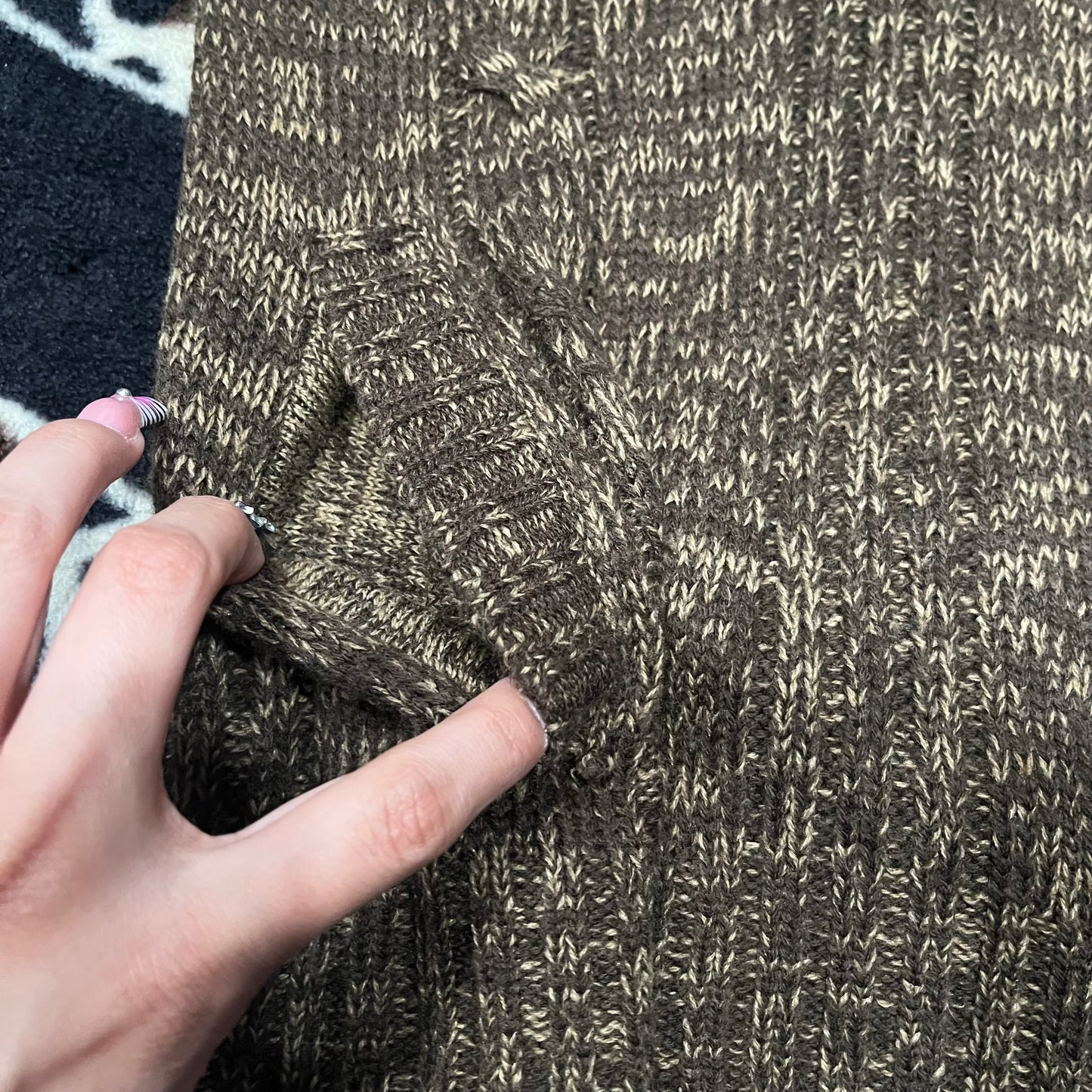 (M) Rue 21 Brown Knit Hoodie Top