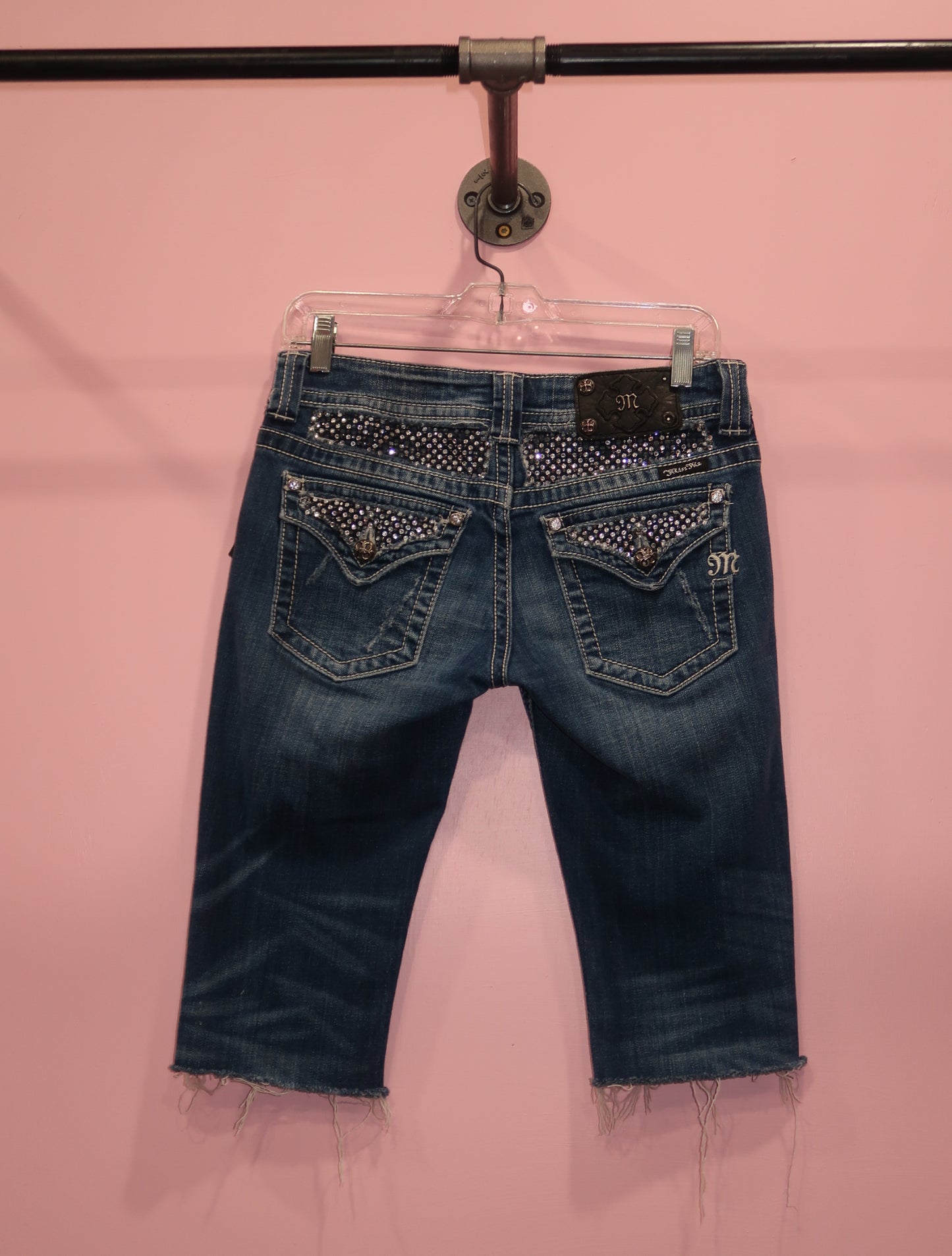 (28”) y2k miss me embellished capris